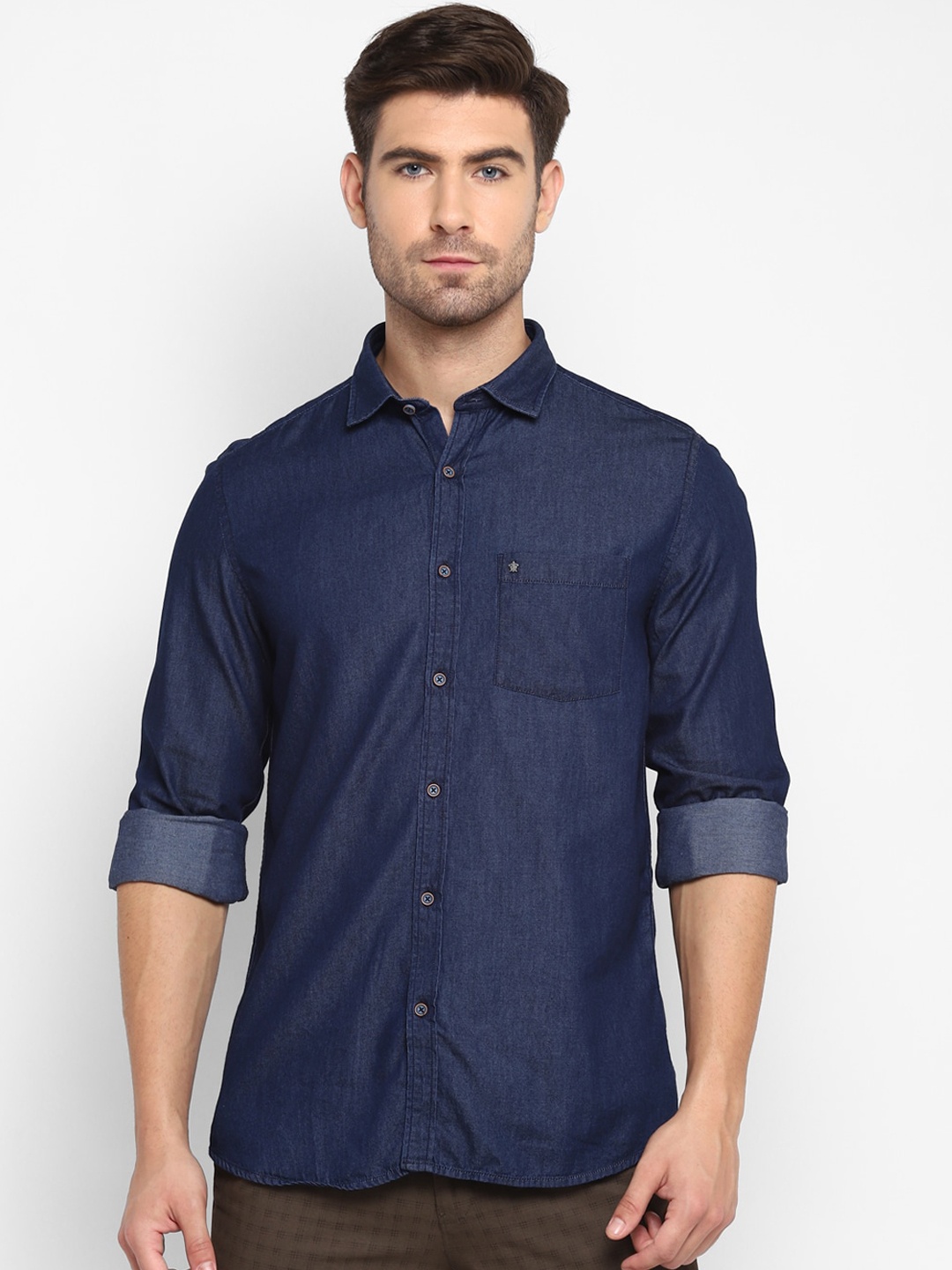

Turtle Men Blue Slim Fit Casual Shirt