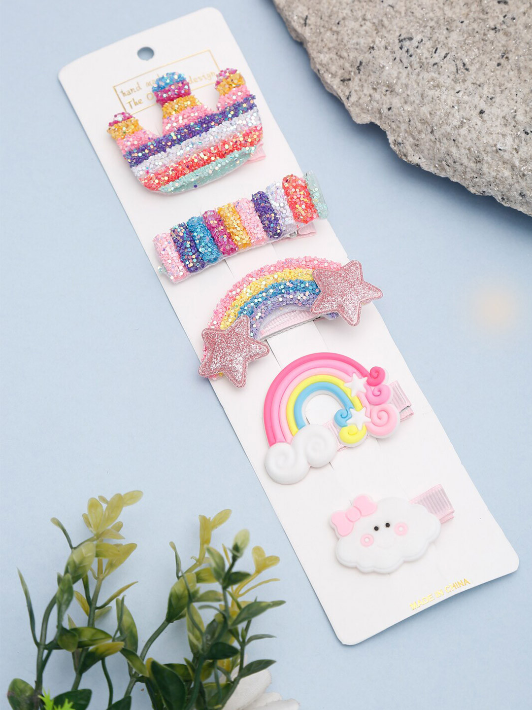 

Celena Cole Girls Multicoloured Set of 5 Embellished Hair Accessory Set, Multi