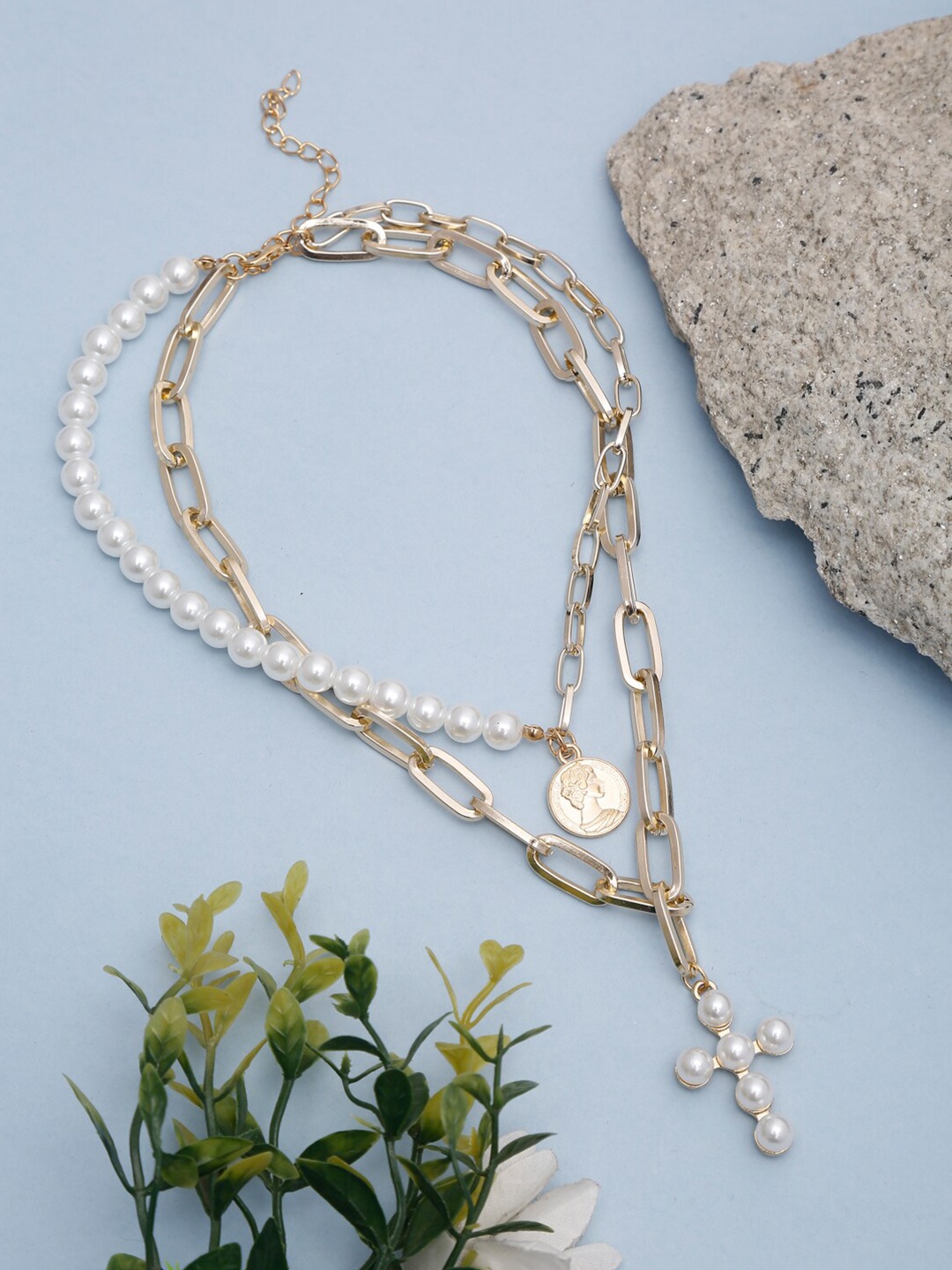 

Celena Cole Silver-Toned Silver-Plated Layered Chain