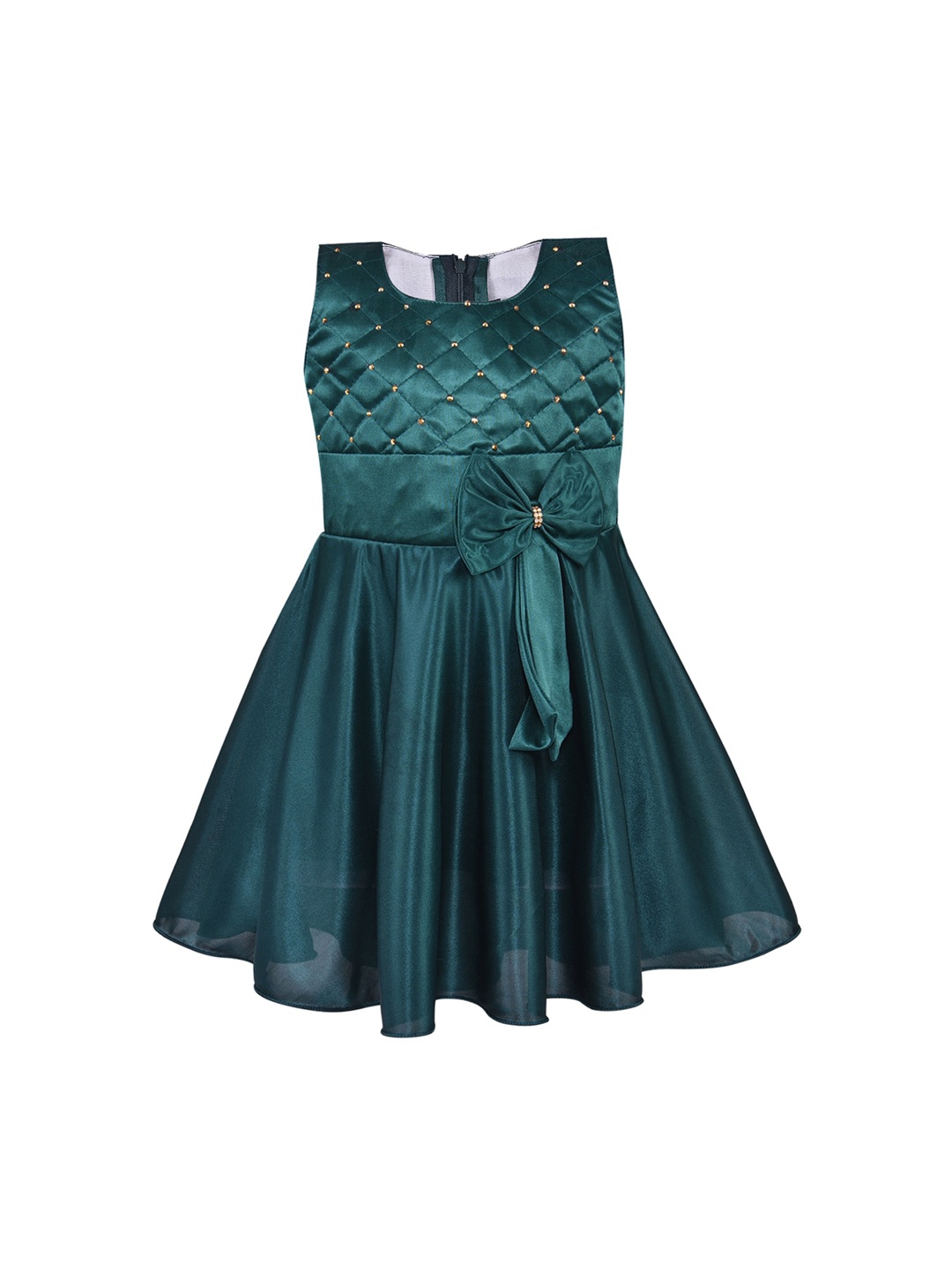 

Wish Karo Girls Green Satin A-Line Dress