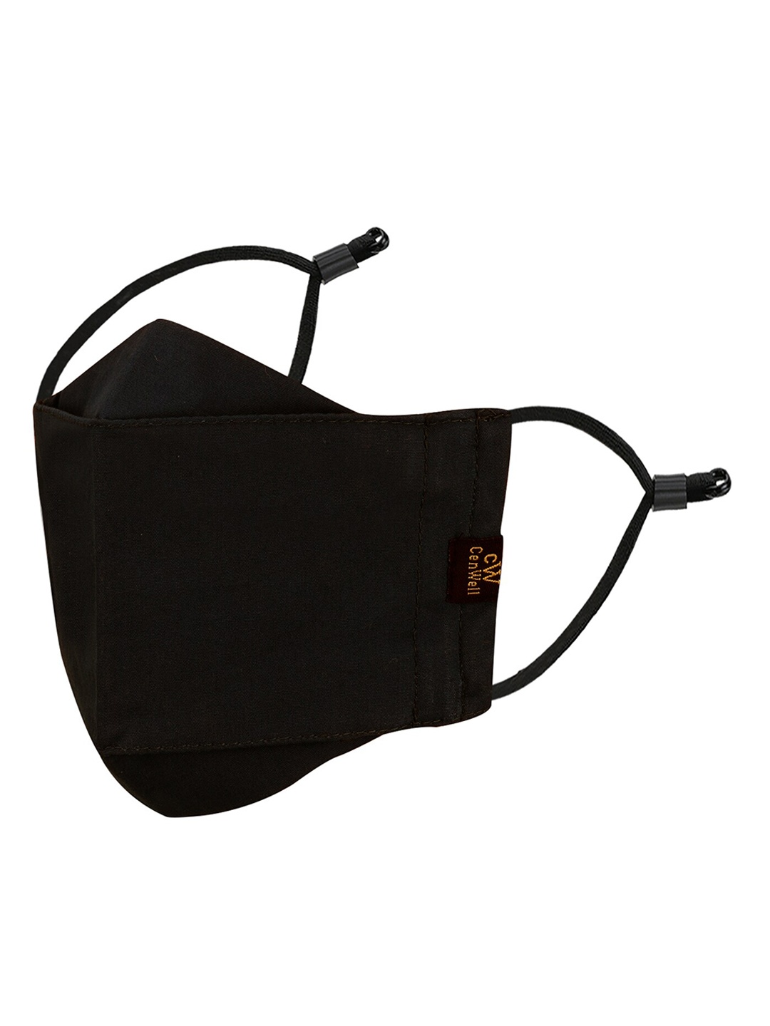 

CENWELL Unisex Black Solid 6-Ply Reusable Pure Cotton 3D Cloth Mask