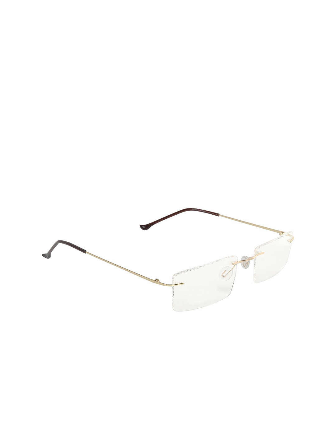 

SCAGLIA Adult Clear Lens & Gold Rectangle Sunglasses with UV Protected Lens, Transparent