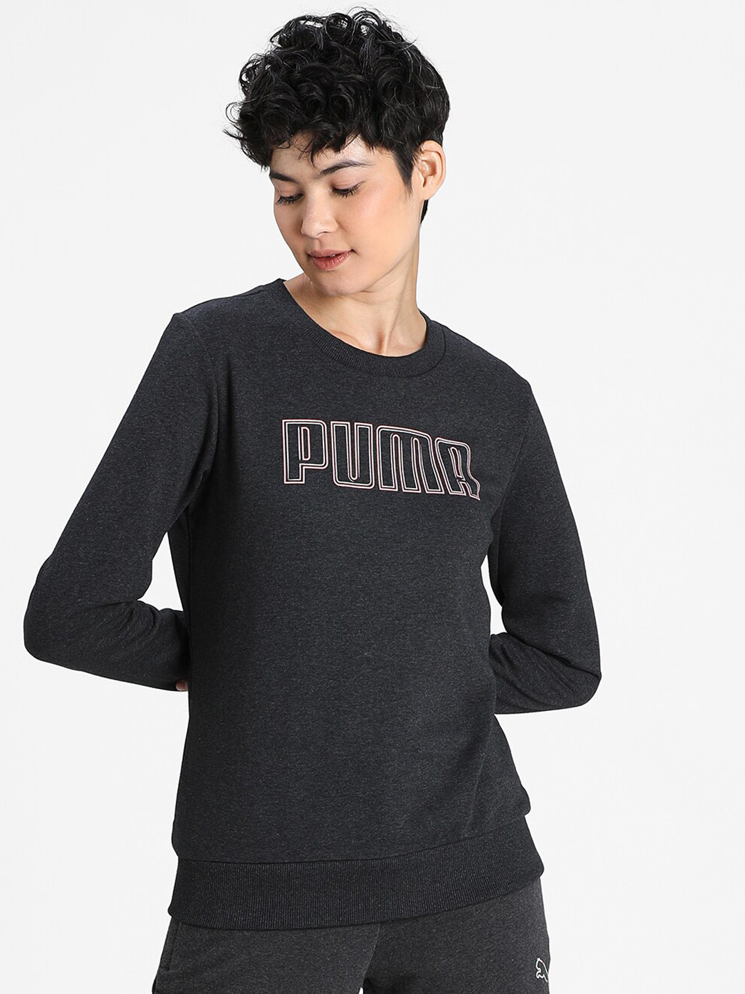 

Puma Women Grey Printed Sweatshirt