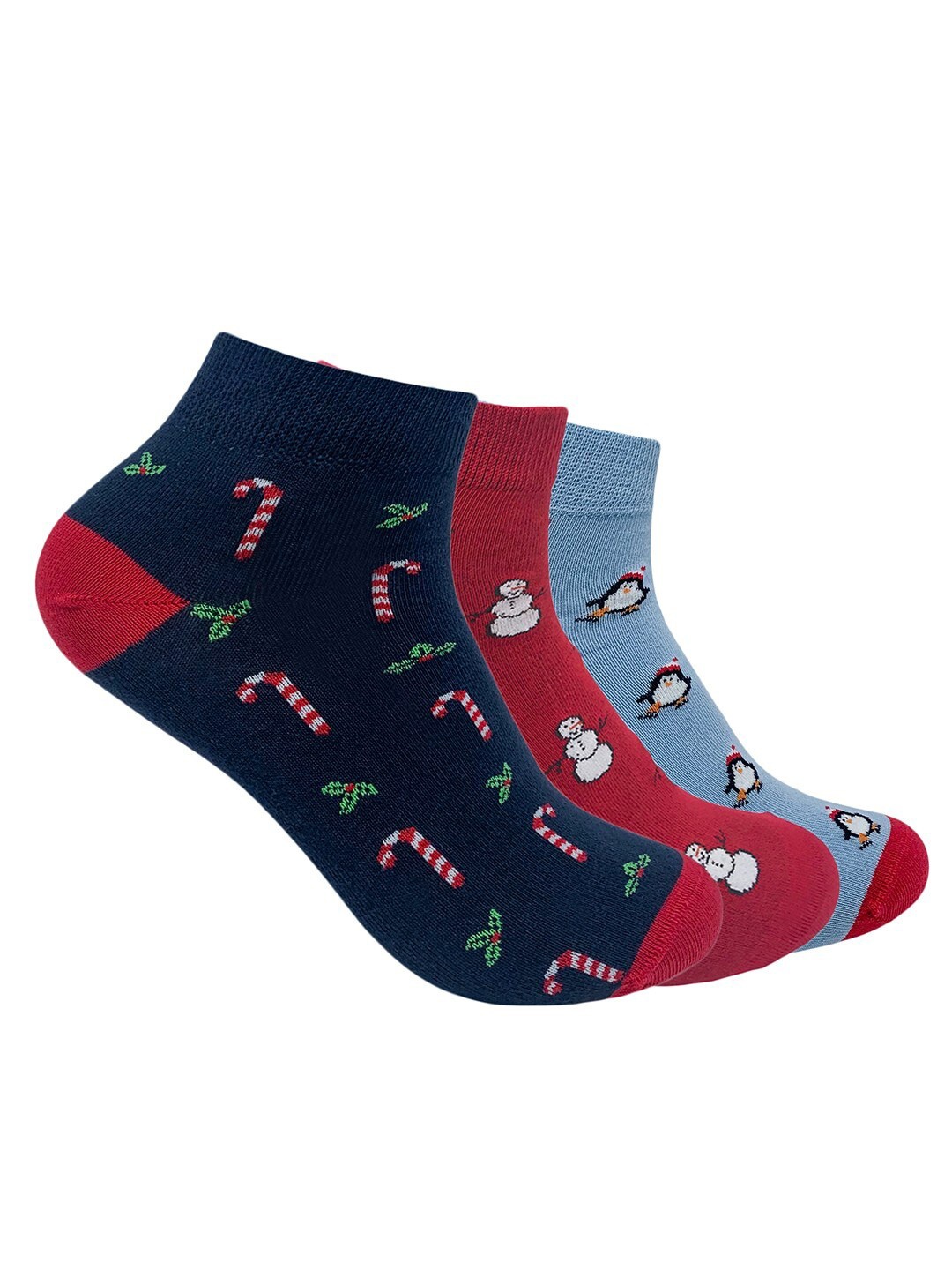 

Mint & Oak Men Multicoloured Pack of 3 Assorted Ankle Length Socks
