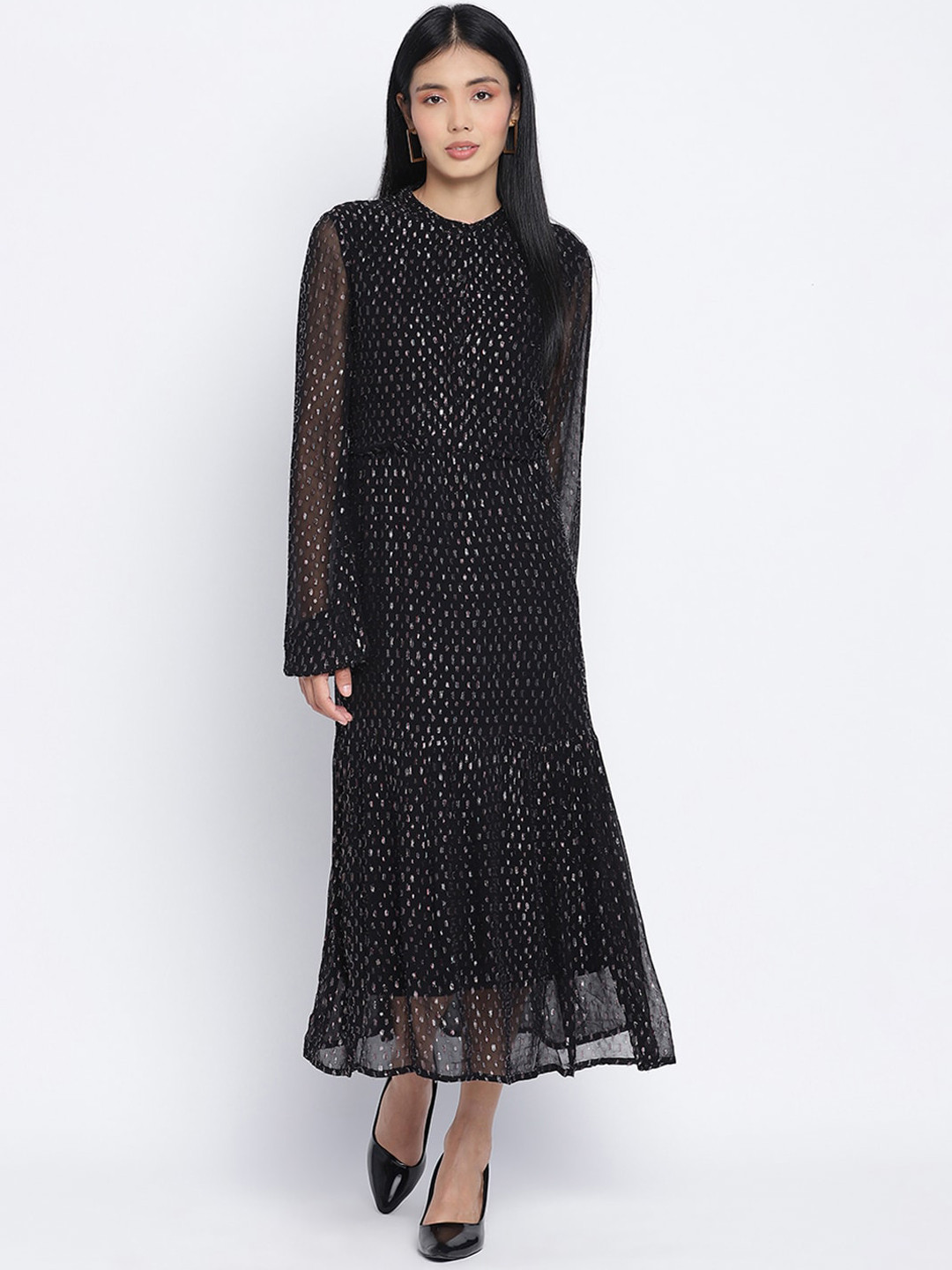 

Oxolloxo Black Satin Maxi Dress