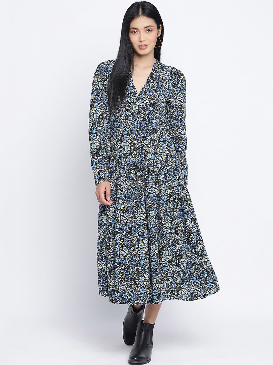 

Oxolloxo Multicoloured Floral Satin Midi Dress, Multi