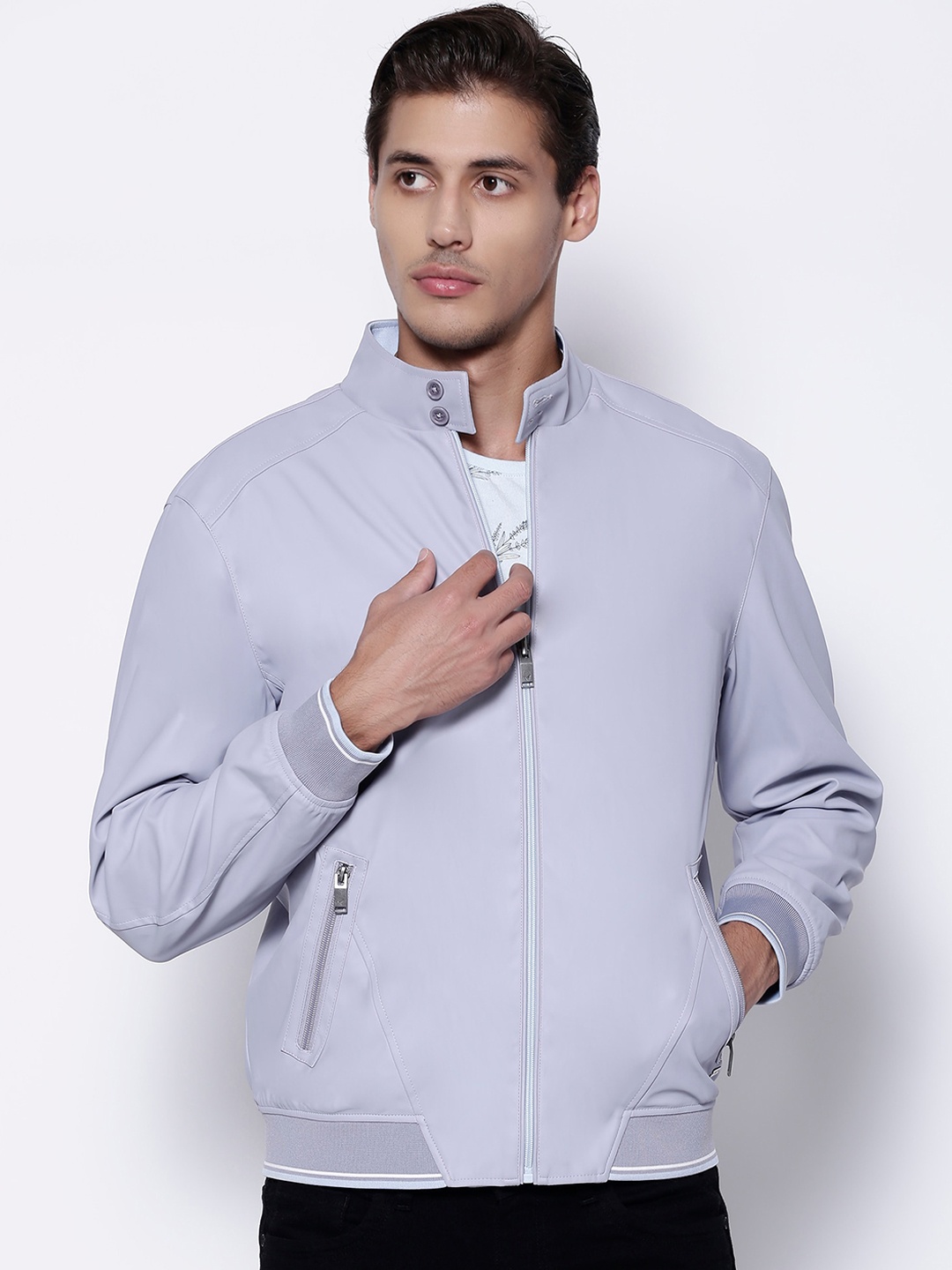 

Blackberrys Men Purple Varsity Jacket