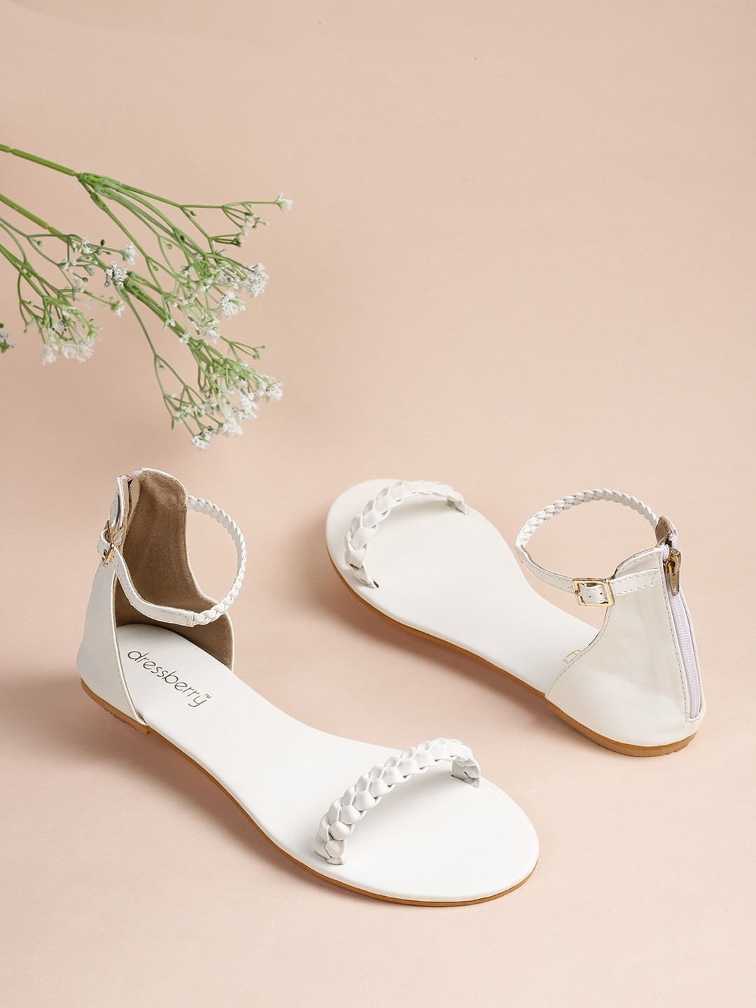 

DressBerry Women White Solid Flats