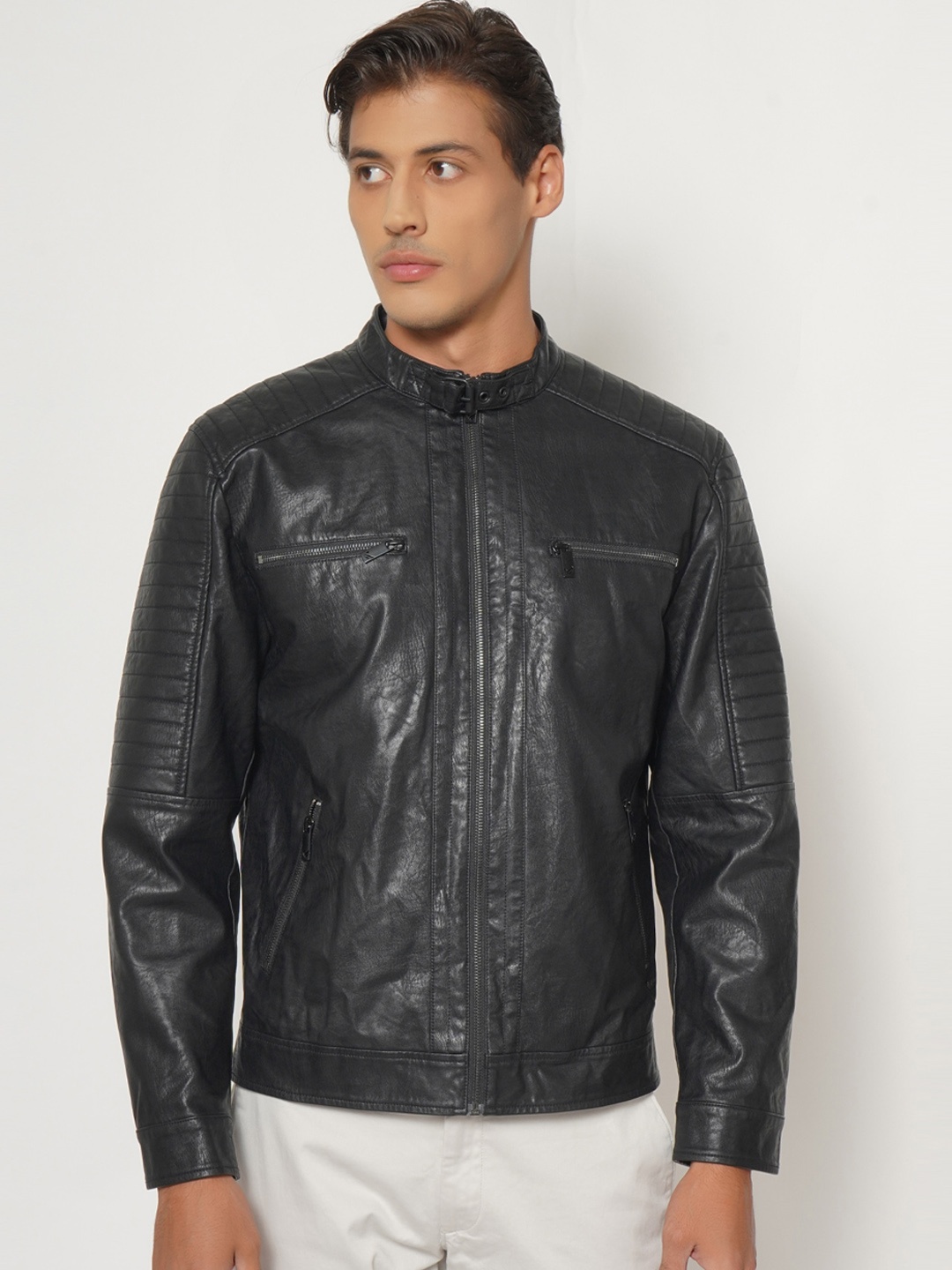 

Blackberrys Men Black Biker Jacket