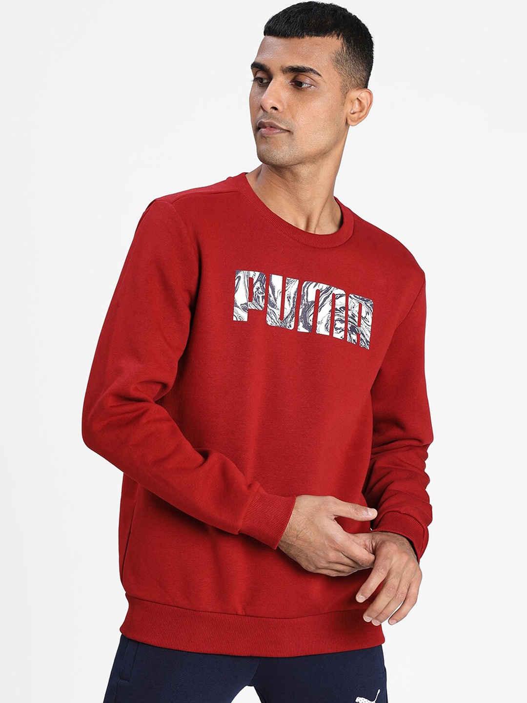 

Puma Men Graphic Logo Crew Sweat Shirt, Maroon