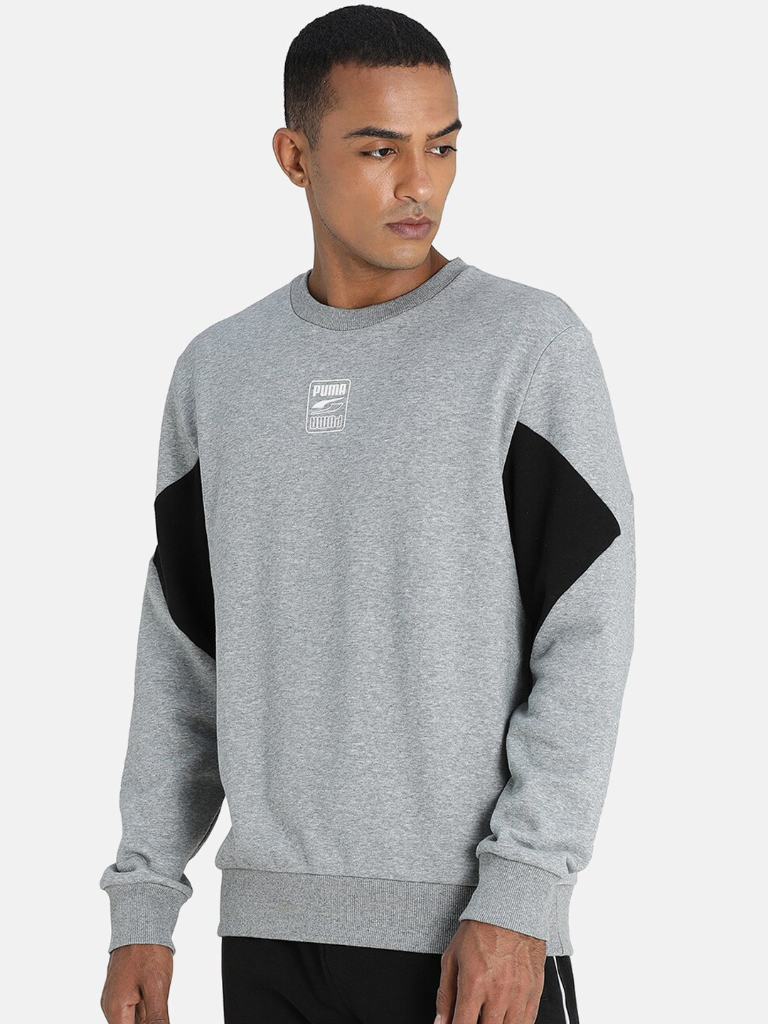 

Puma Men Grey Rebel Small Logo Sweat Shirt