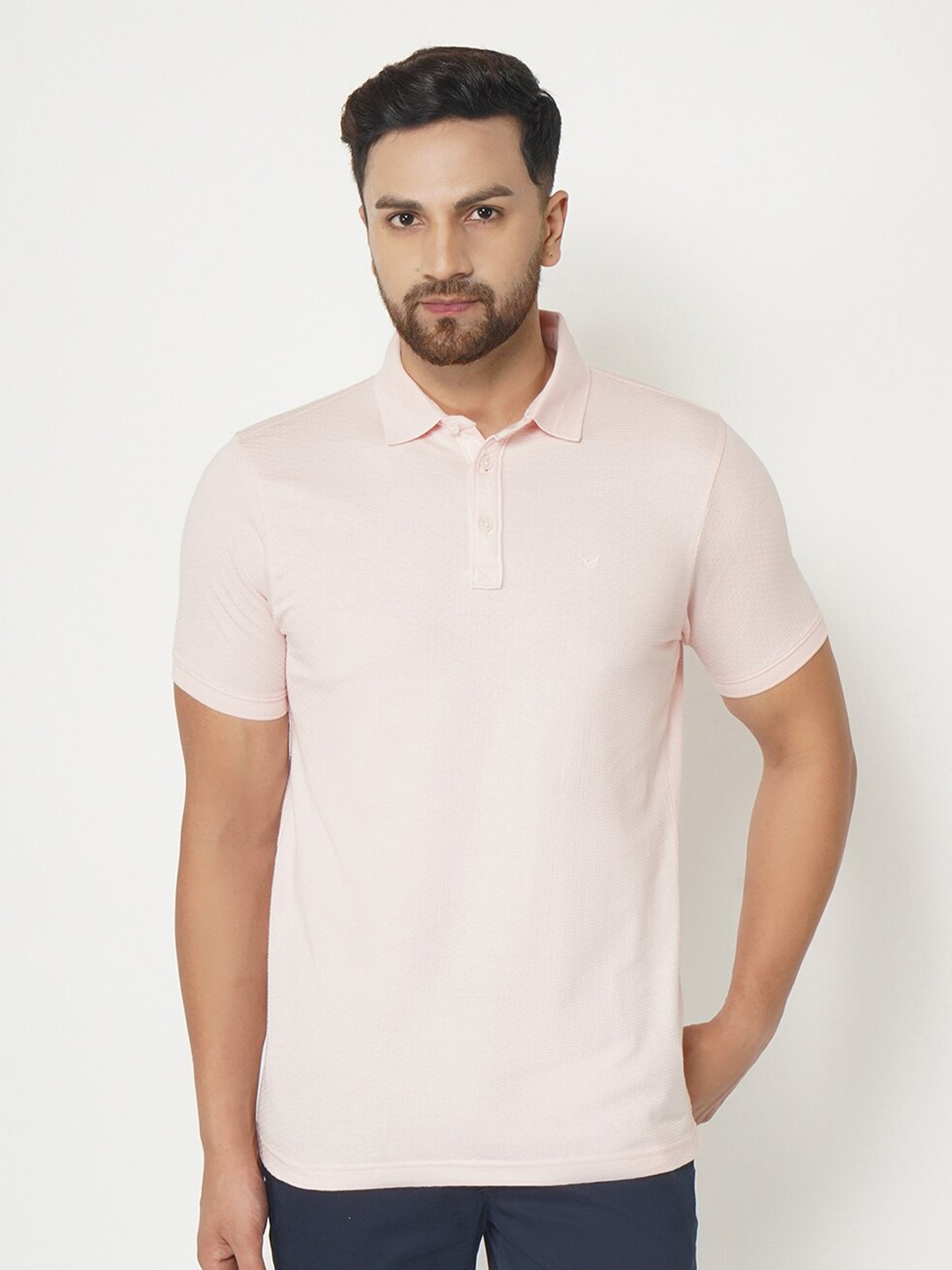 

Blackberrys Men Pink Polo Collar Slim Fit T-shirt