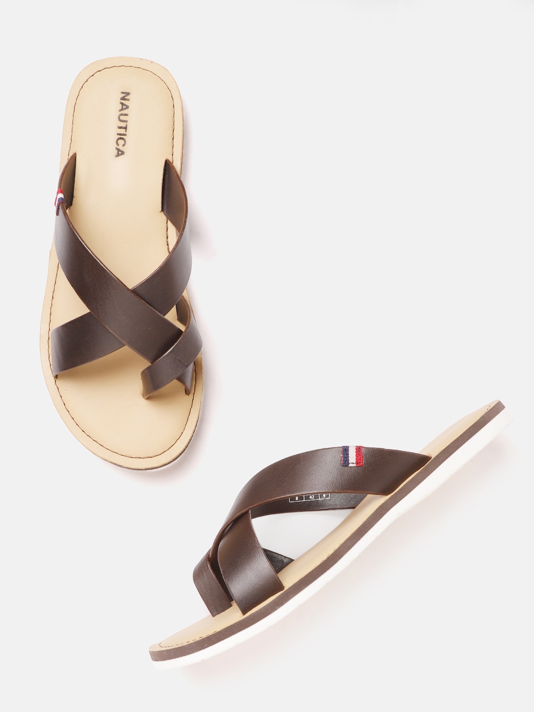

Nautica Men Coffee Brown Solid Comfort Sandals