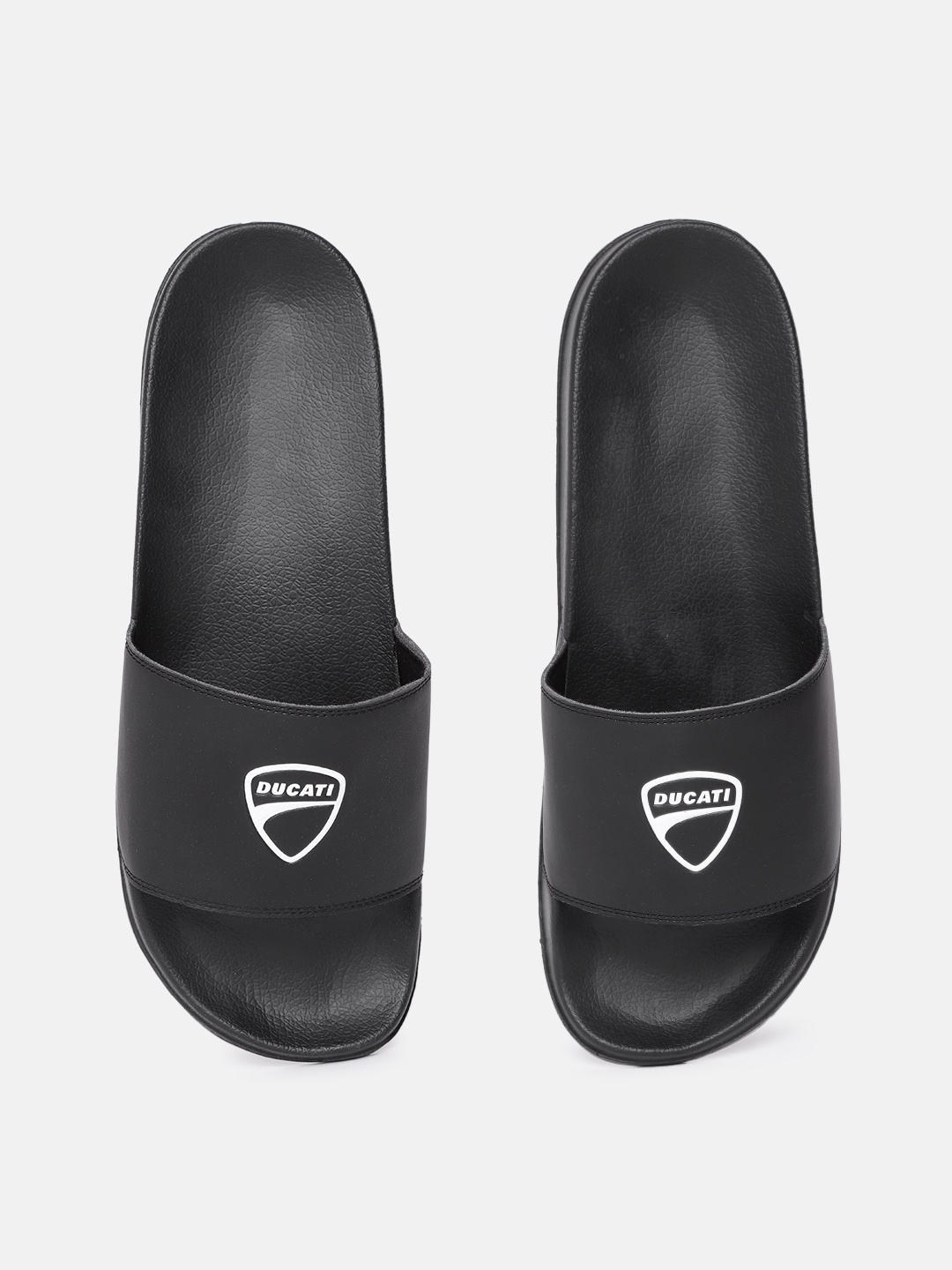 

Ducati Men Black & White Brand Logo Embossed Sliders