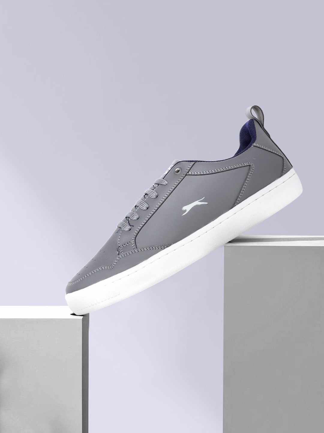 

Slazenger Men Charcoal Grey Solid Sneakers