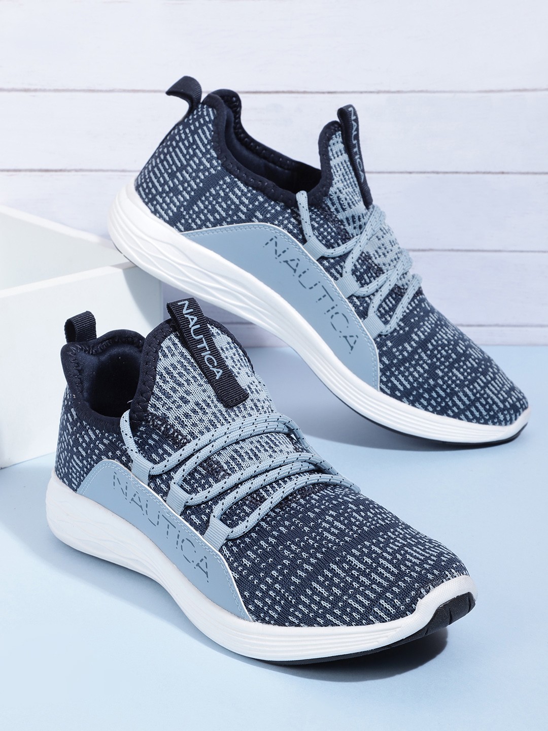 

Nautica Men Blue Woven Design Sneakers