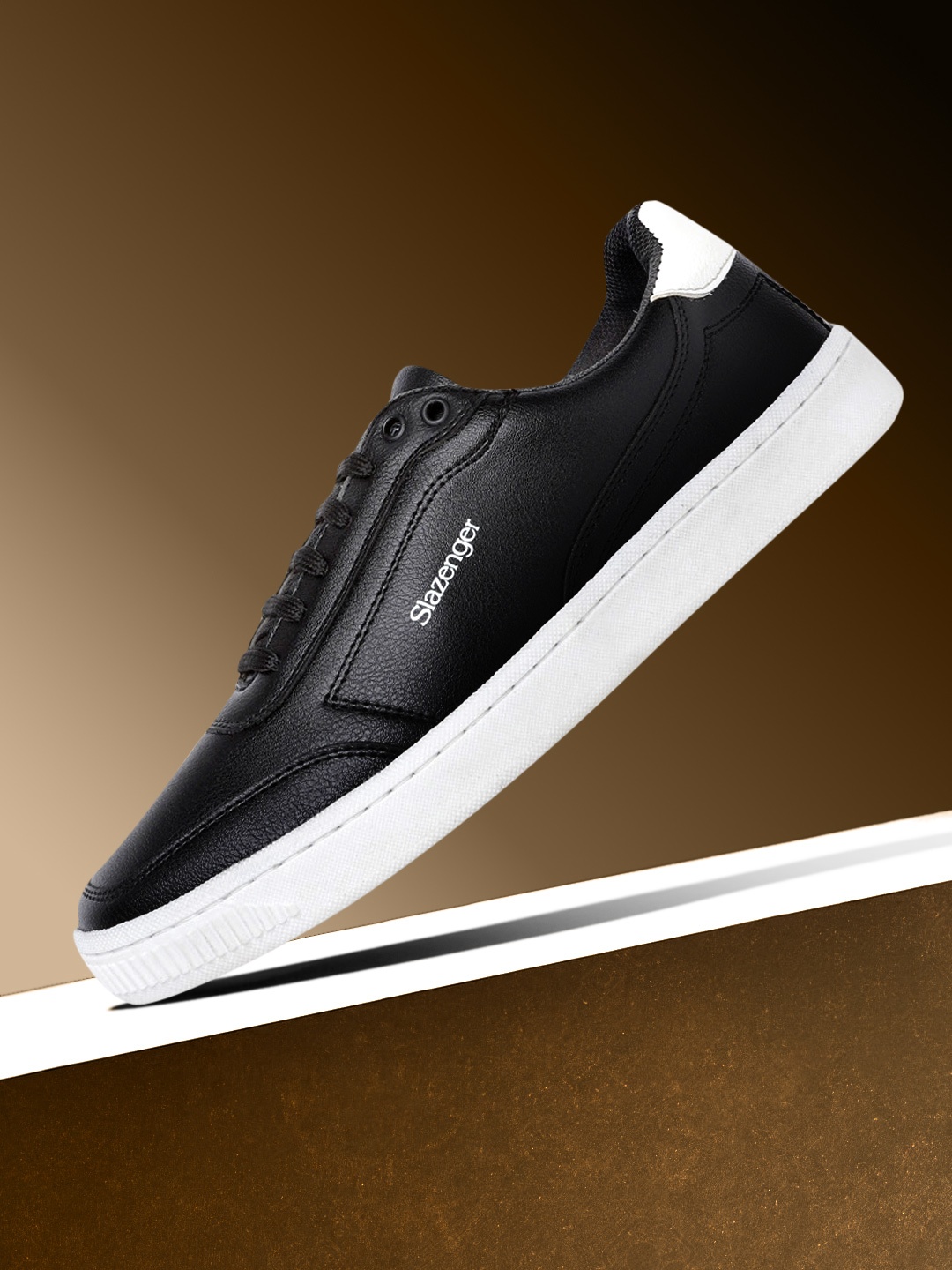 

Slazenger Men Black Solid Sneakers
