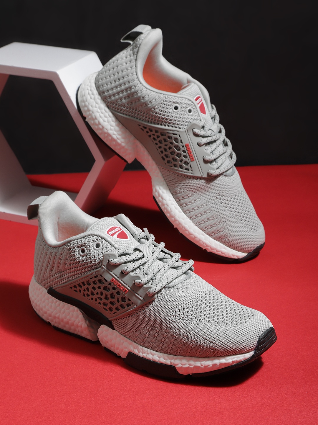 

Ducati Men Grey Woven Design Sports Shoes