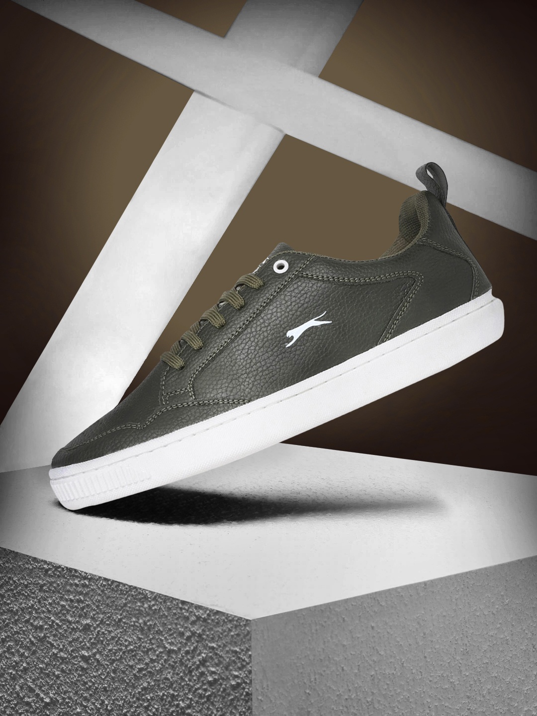 

Slazenger Men Dark Olive Green Solid Sneakers