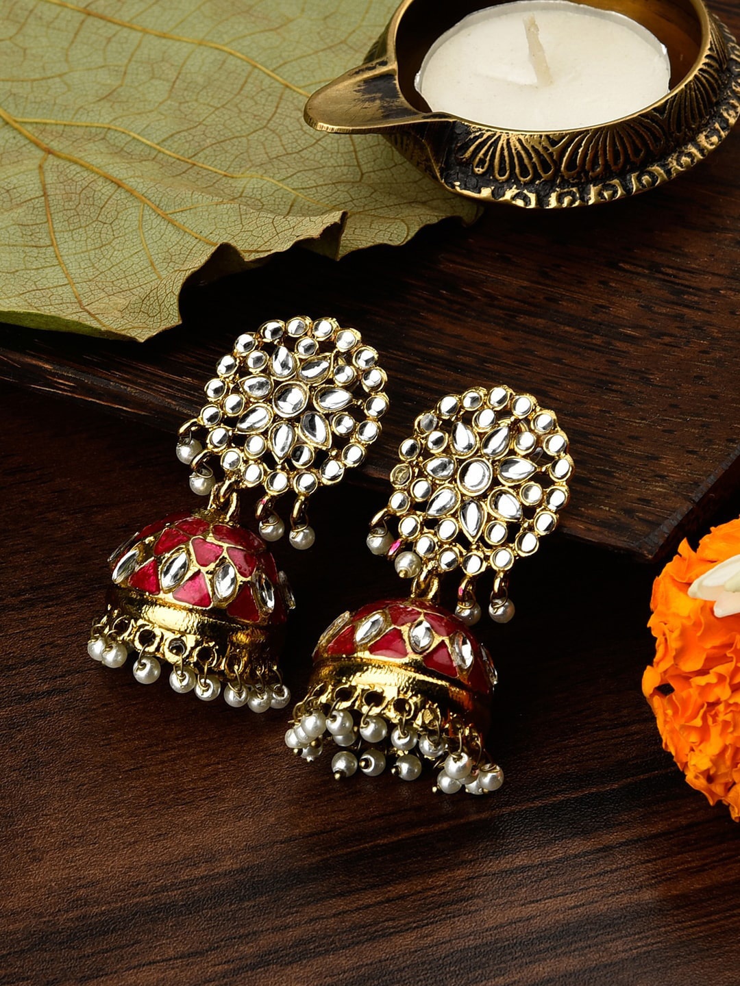 

Fida Gold-Toned Contemporary Jhumkas Earrings