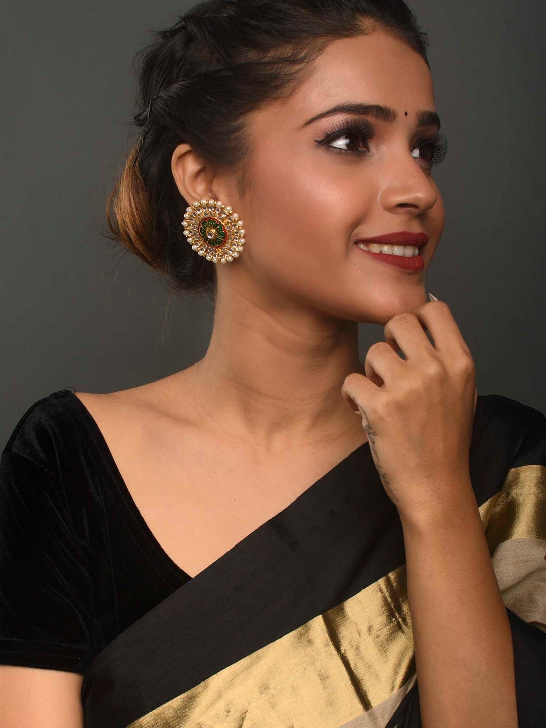 

Fida Gold-Toned Contemporary Studs Earrings