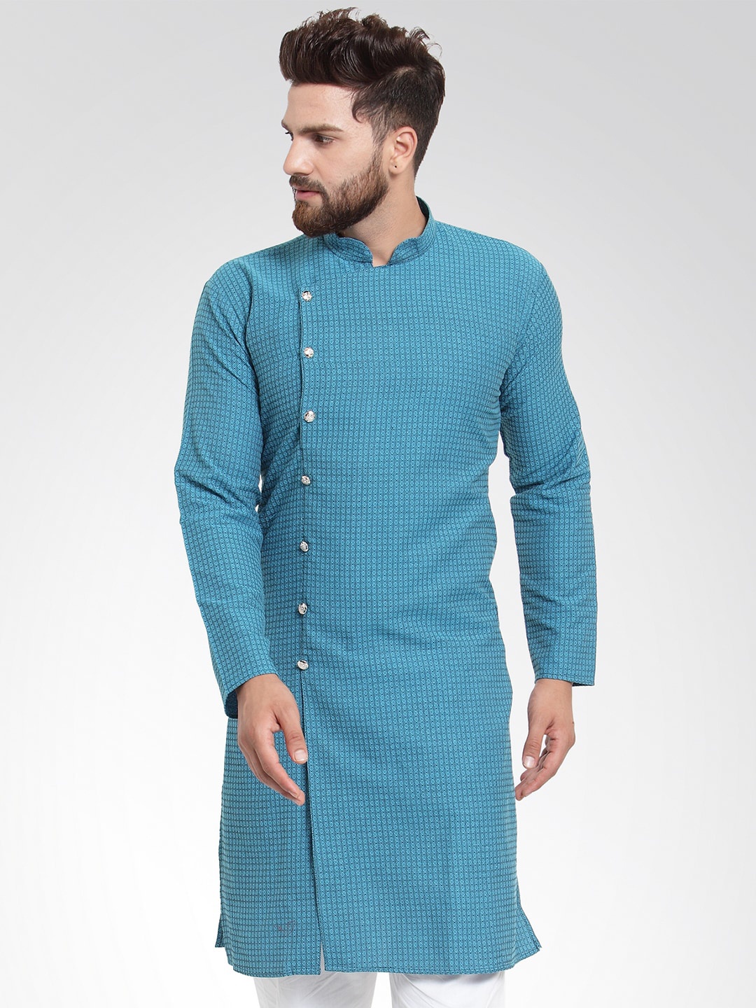 

Jompers Men Blue Thread Work Kurta