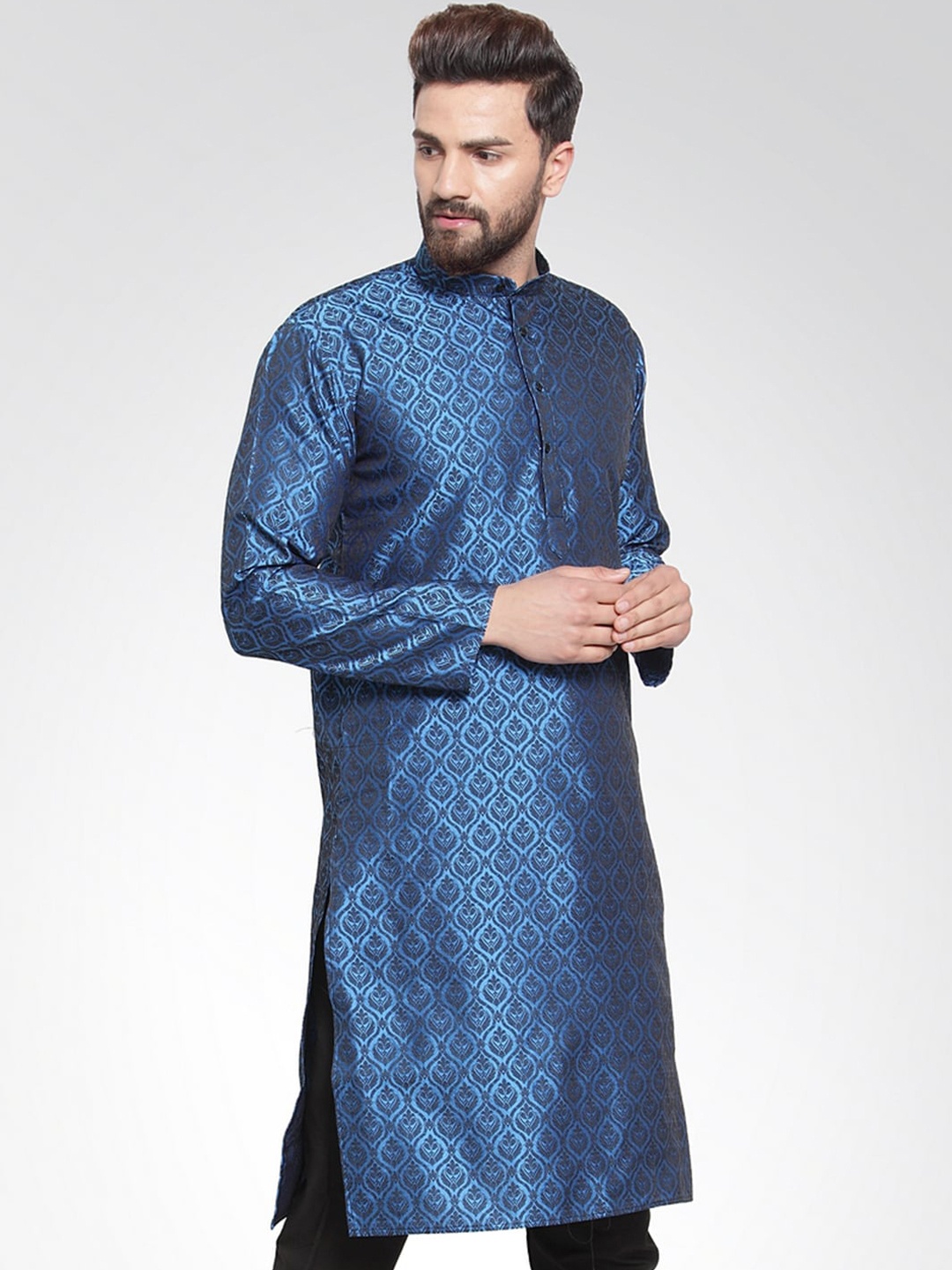 

Jompers Men Blue Ethnic Motifs Kurta
