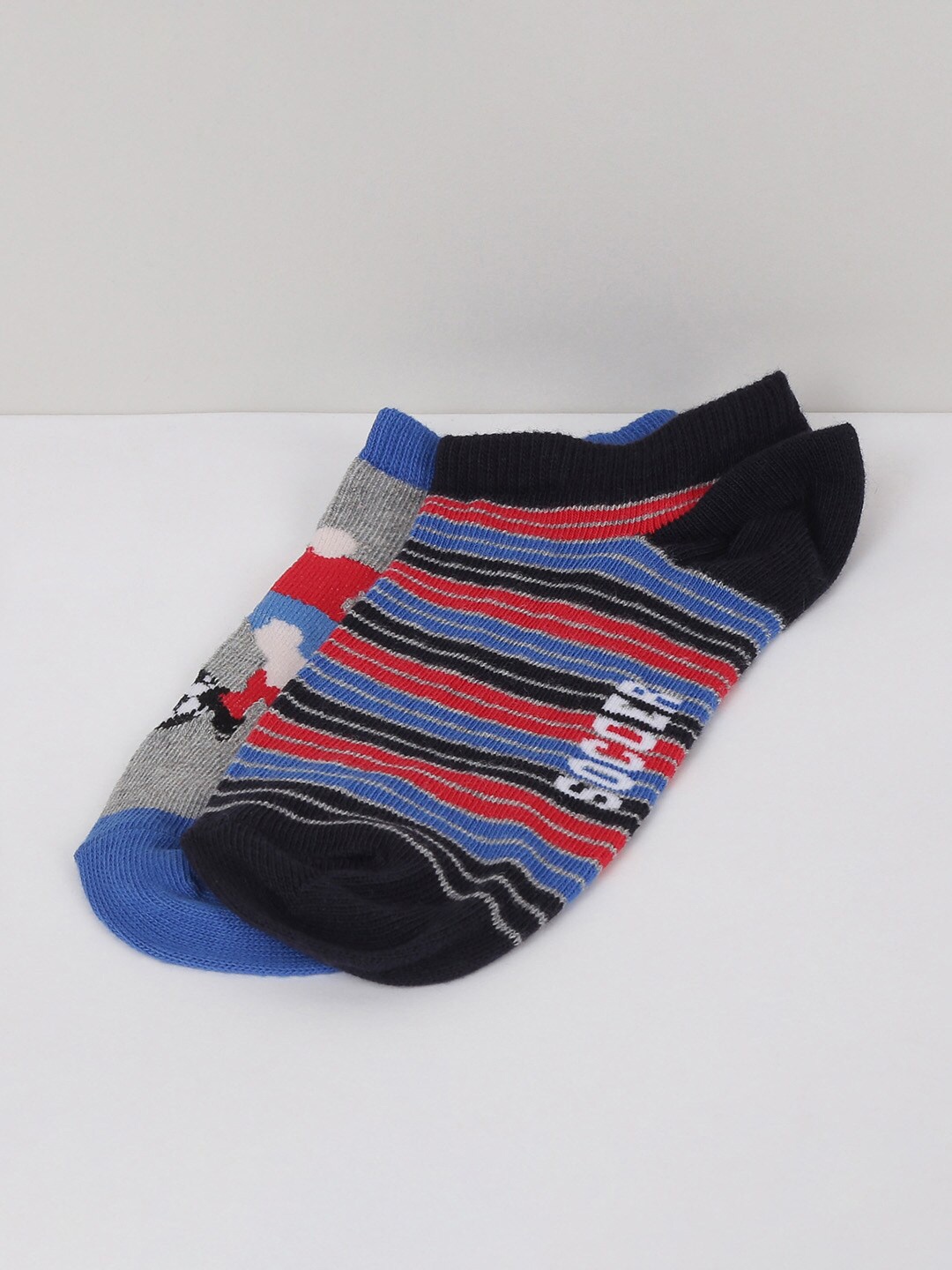 

max Boys Pack Of 2 Assorted Ankle-Length Socks