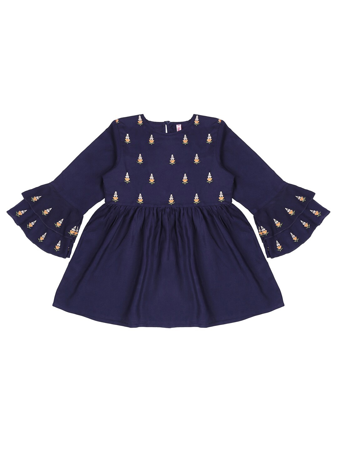 

Ishin Navy Blue Geometric A-Line Top