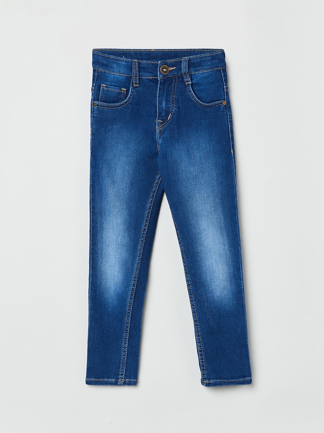 

max Boys Blue Slim Fit Light Medium Fade Stretchable Jeans