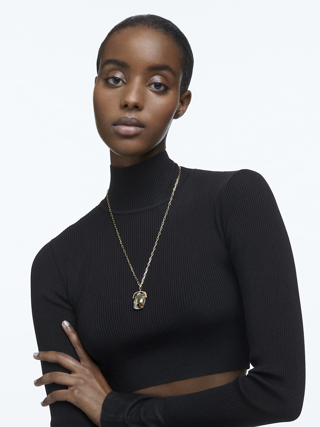 

SWAROVSKI Yellow & Gold Toned Copper Gold Plated Necklace