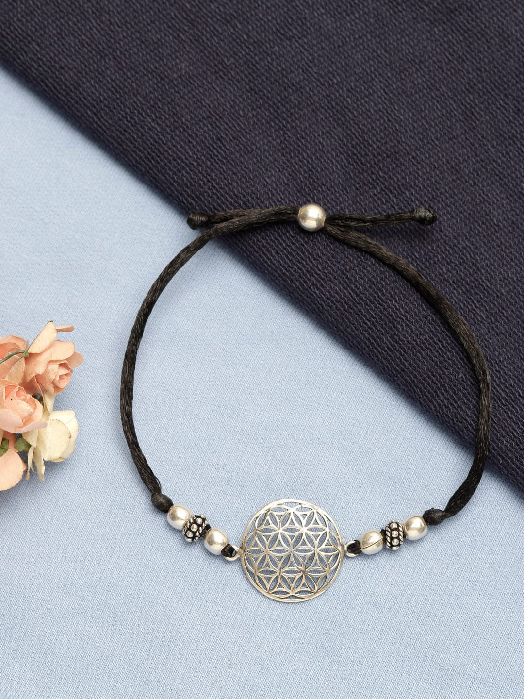 

GIVA 925 Sterling Silver Oxidised Jaalidaar Thread Payal