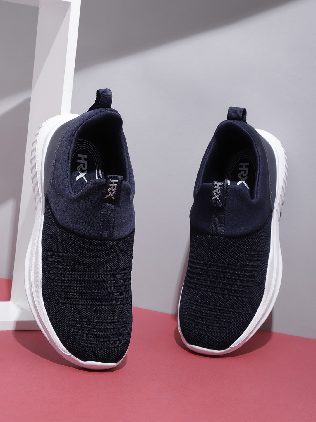 

HRX by Hrithik Roshan Men Navy Blue Woven Design Urban Street Athleisure Shoes