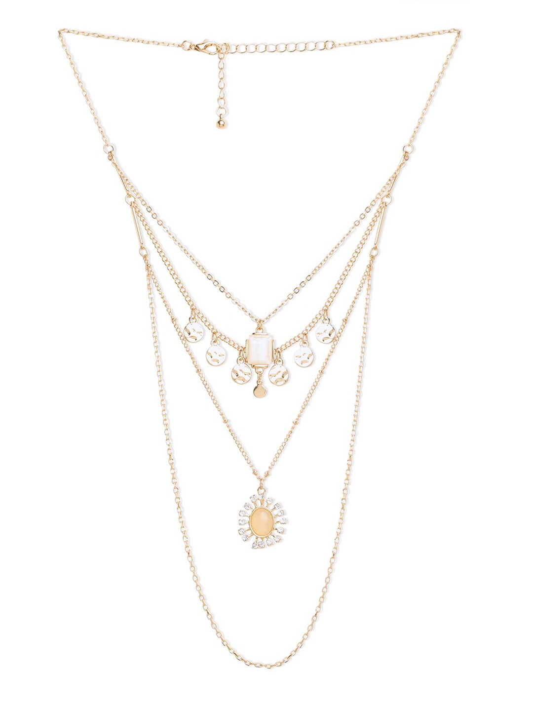 

20Dresses Women Gold-Toned & White Layered Necklace