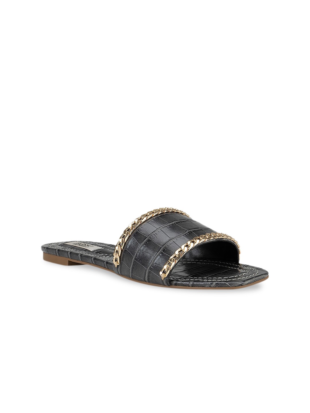 

ROSSO BRUNELLO Women Grey Textured Open Toe Flats