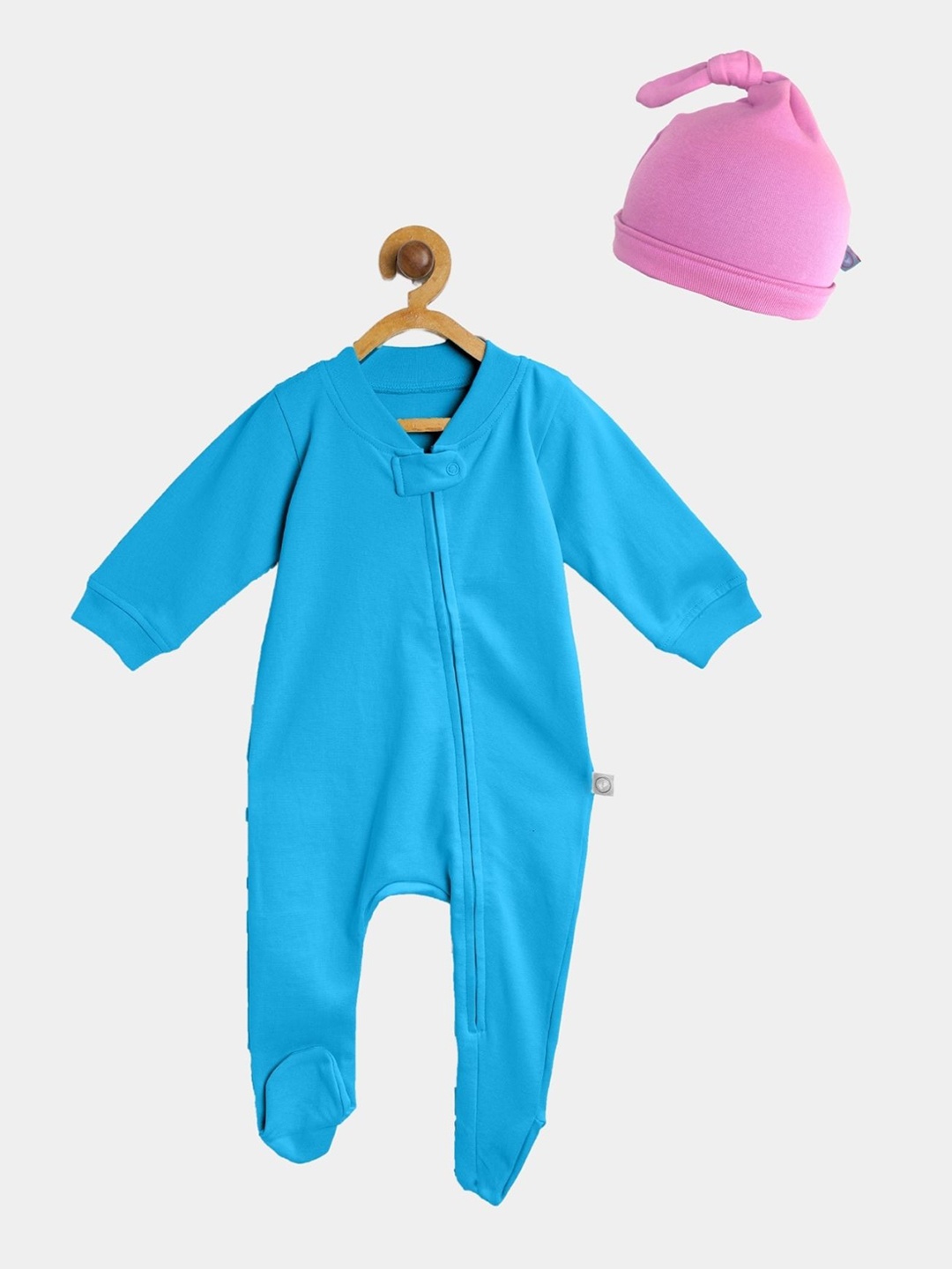 

Baby Kids Unisex Blue & Pink apparel zip sleepsuit