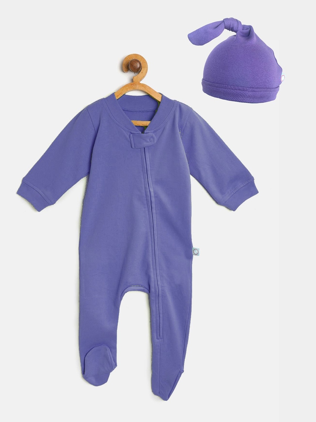 

cherrytoes kids Unisex Purple apparel zip sleepsuit, Navy blue