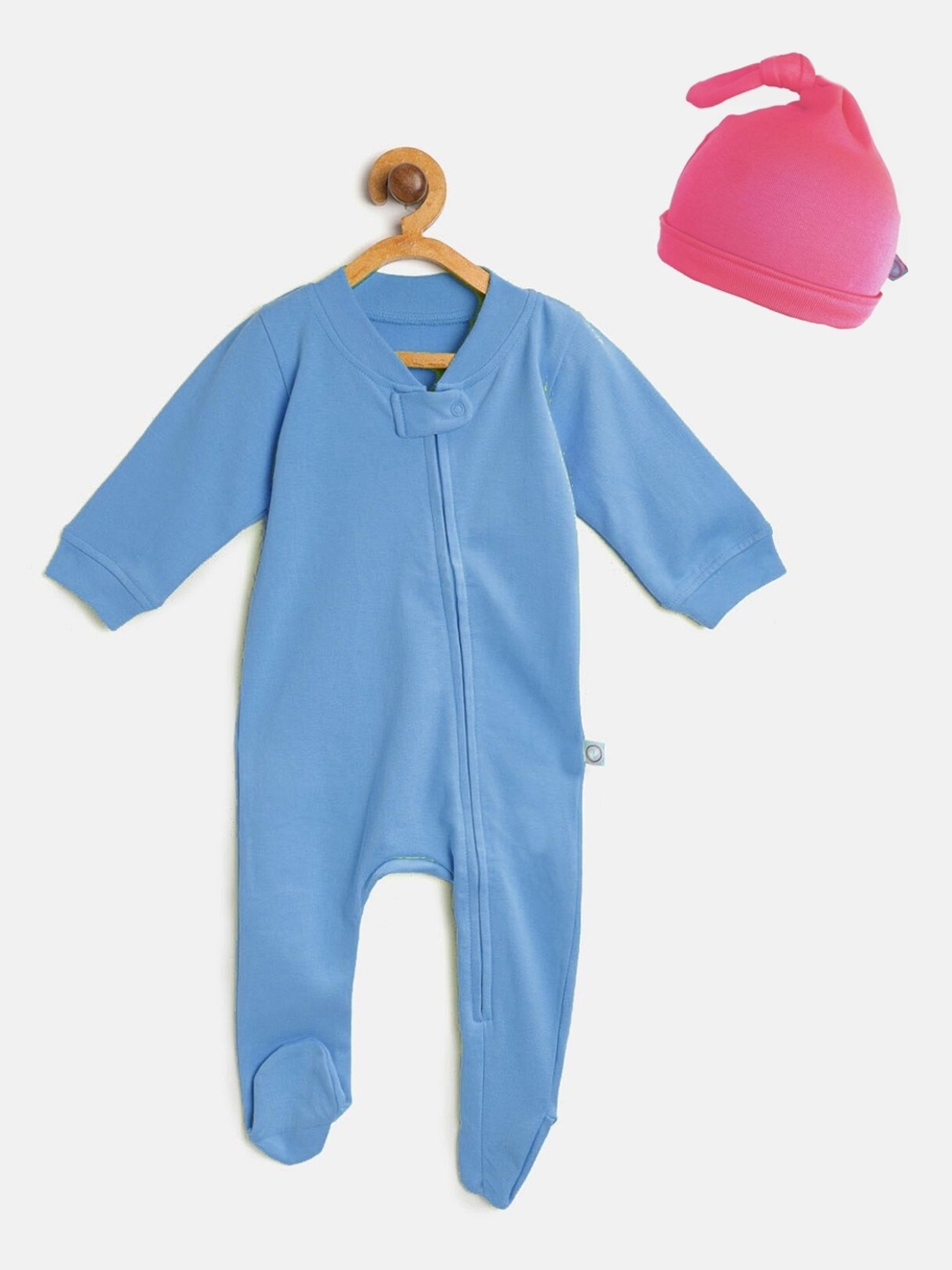 

cherrytoes Baby Blue & Pink Apparel zip sleepsuit