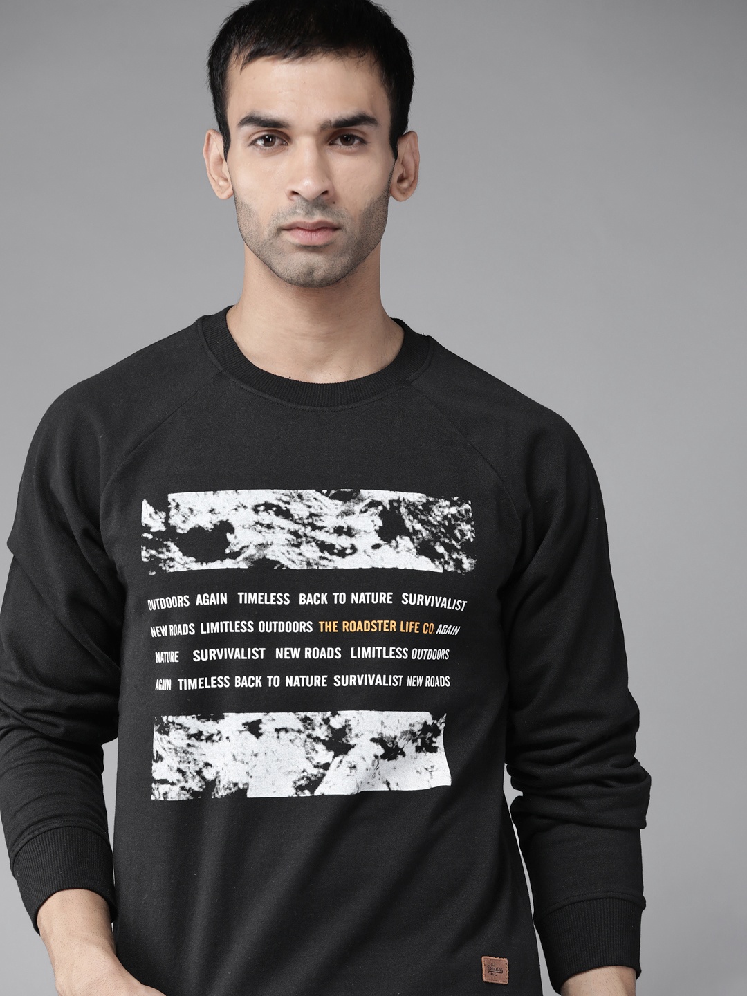 

The Roadster Lifestyle Co Men Black Printed Sweatshirt