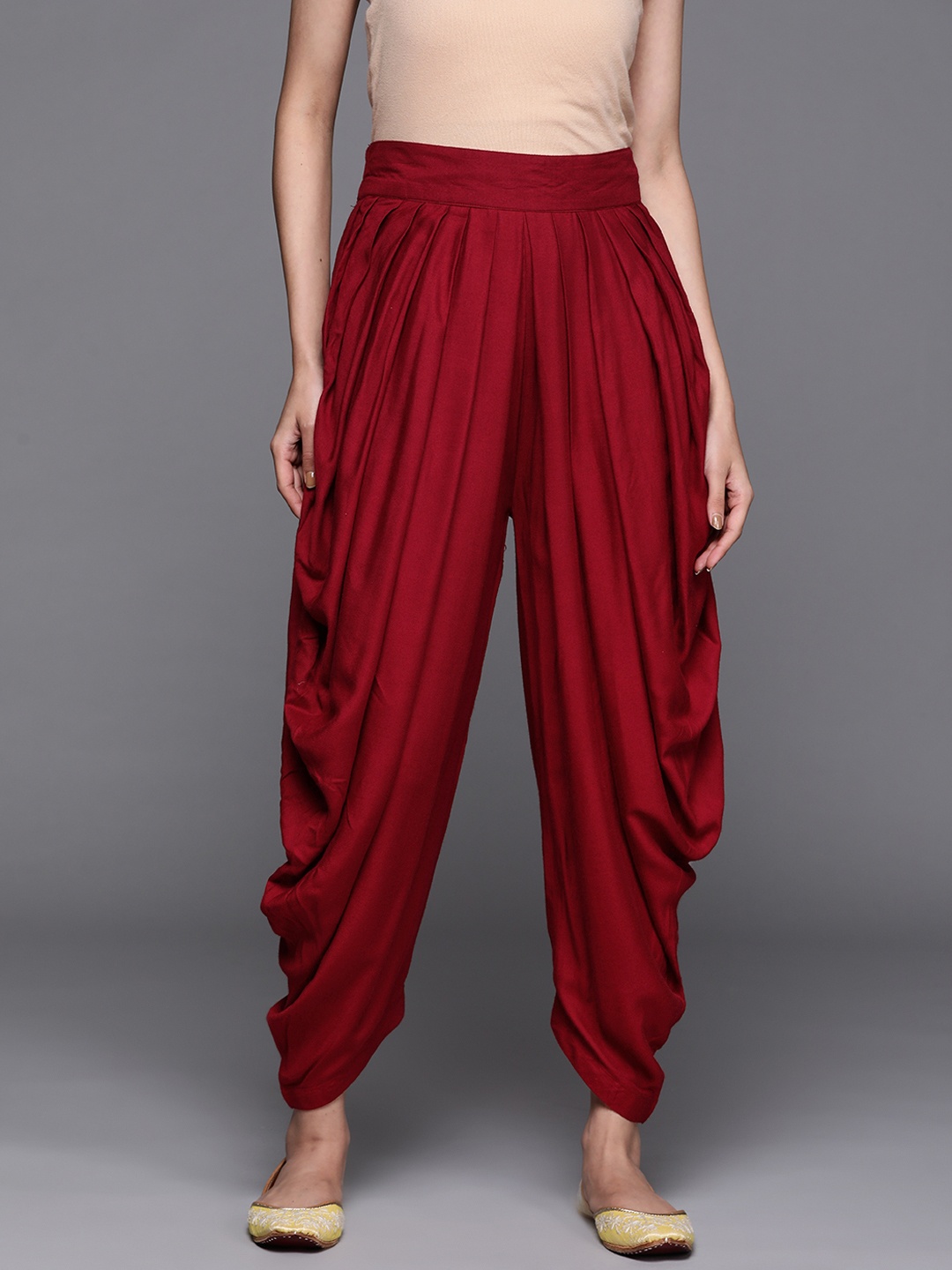 

Libas Women Red Solid Salwar, Maroon