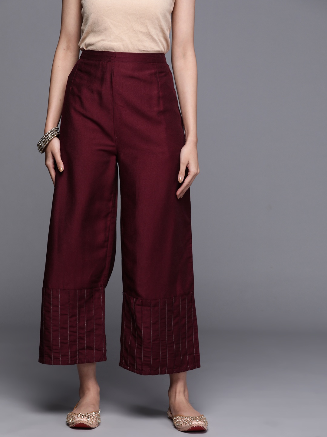 

Libas Women Ethnic Palazzos, Maroon