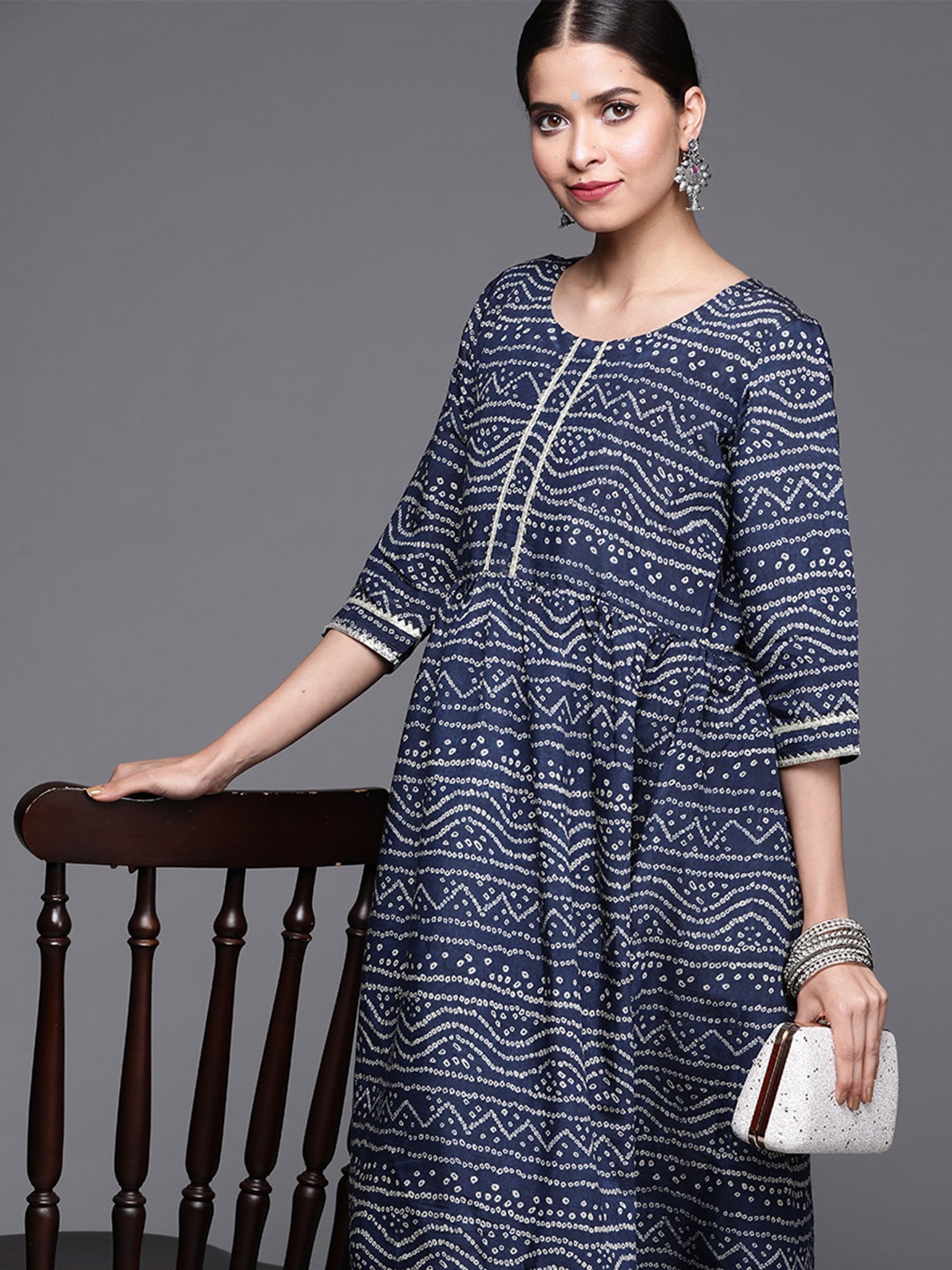 

Libas Blue Ethnic Maxi Dress