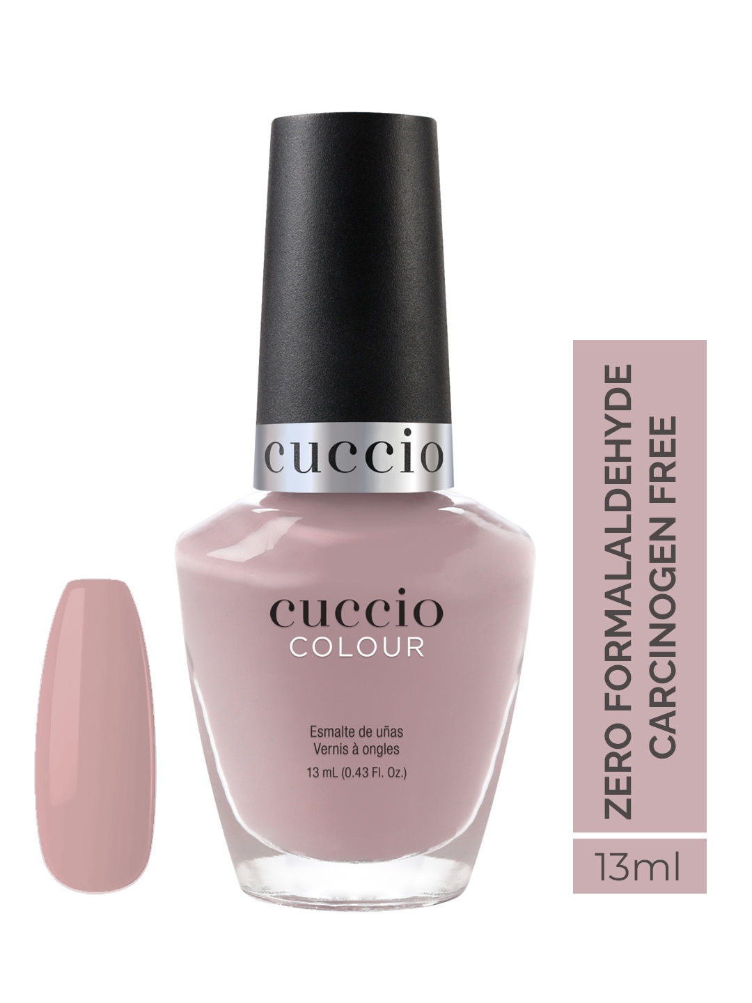 

Cuccio Colour Long Lasting Glossy Nail Polish - Bologna Blush 25 Free Formula 13 ml, Mauve