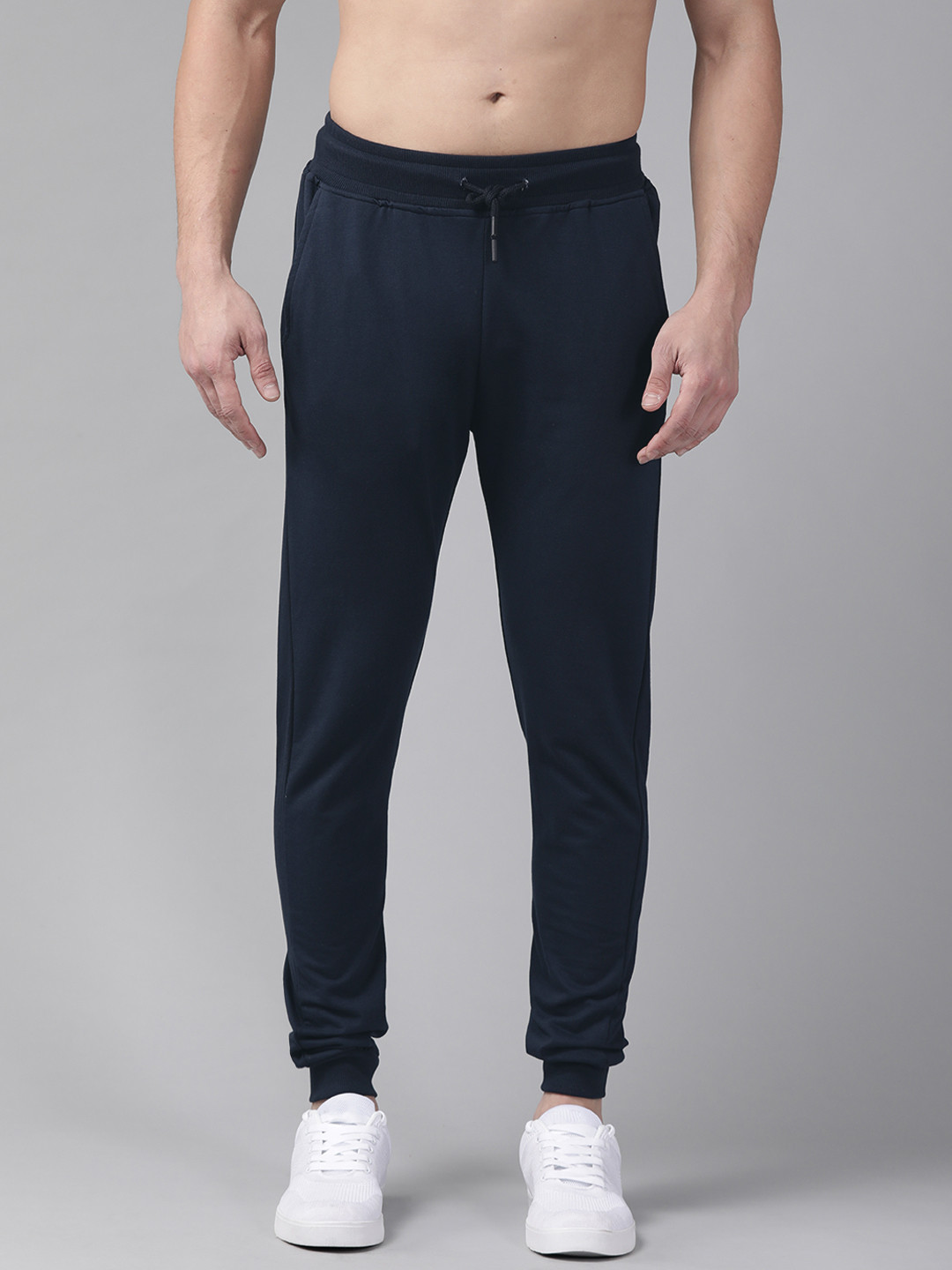 

Roadster Men Navy Blue Solid Knitted Joggers