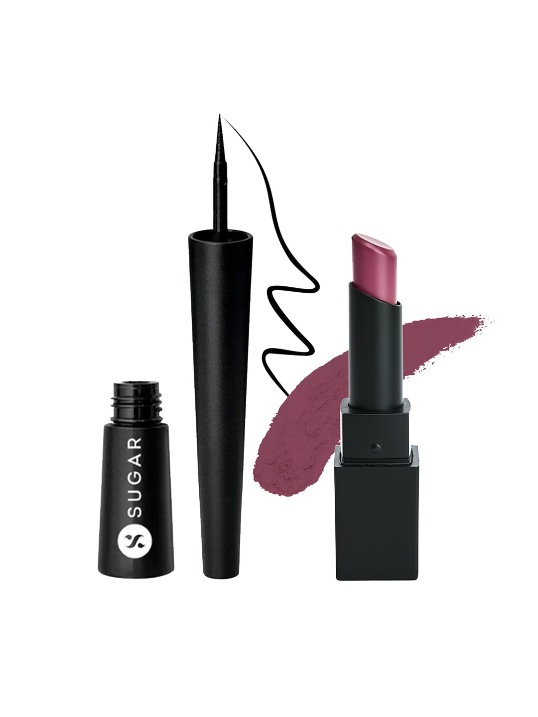 

SUGAR Set Of Nothing Else Matter Longwear Lipstick - 04 & Gloss Boss 24HR Eyeliner-01, Purple