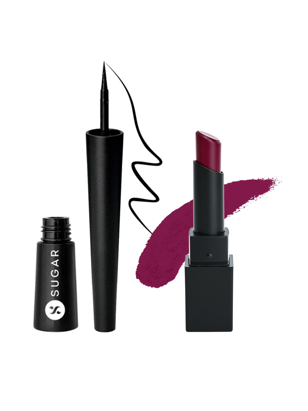 

SUGAR Nothing Else Matter Lipstick - 08 & Gloss Boss 24HR Eyeliner - 01, Maroon