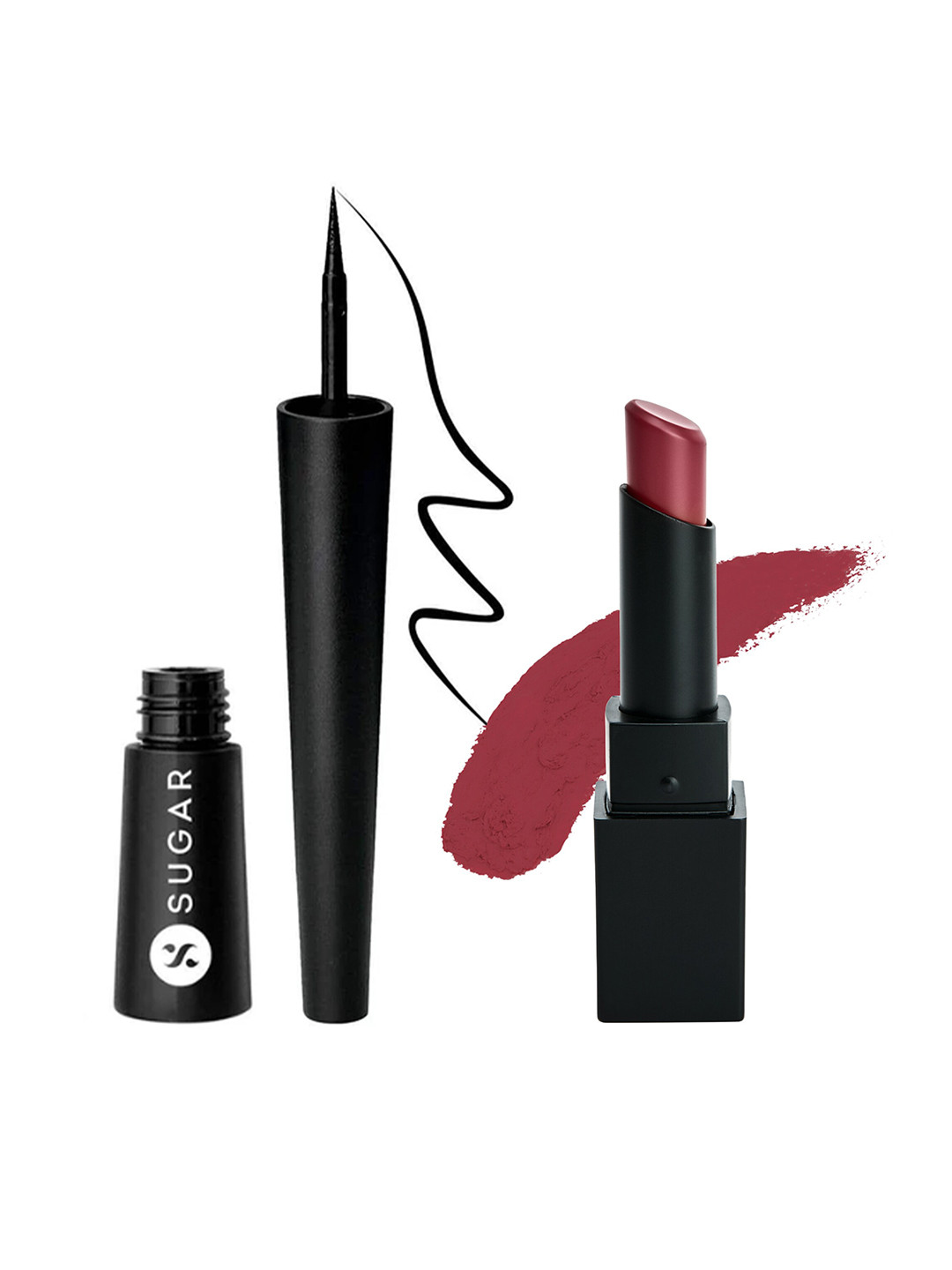 

SUGAR Set Of Nothing Else Matter Longwear Lipstick - 02 & Gloss Boss 24HR Eyeliner - 01, Maroon