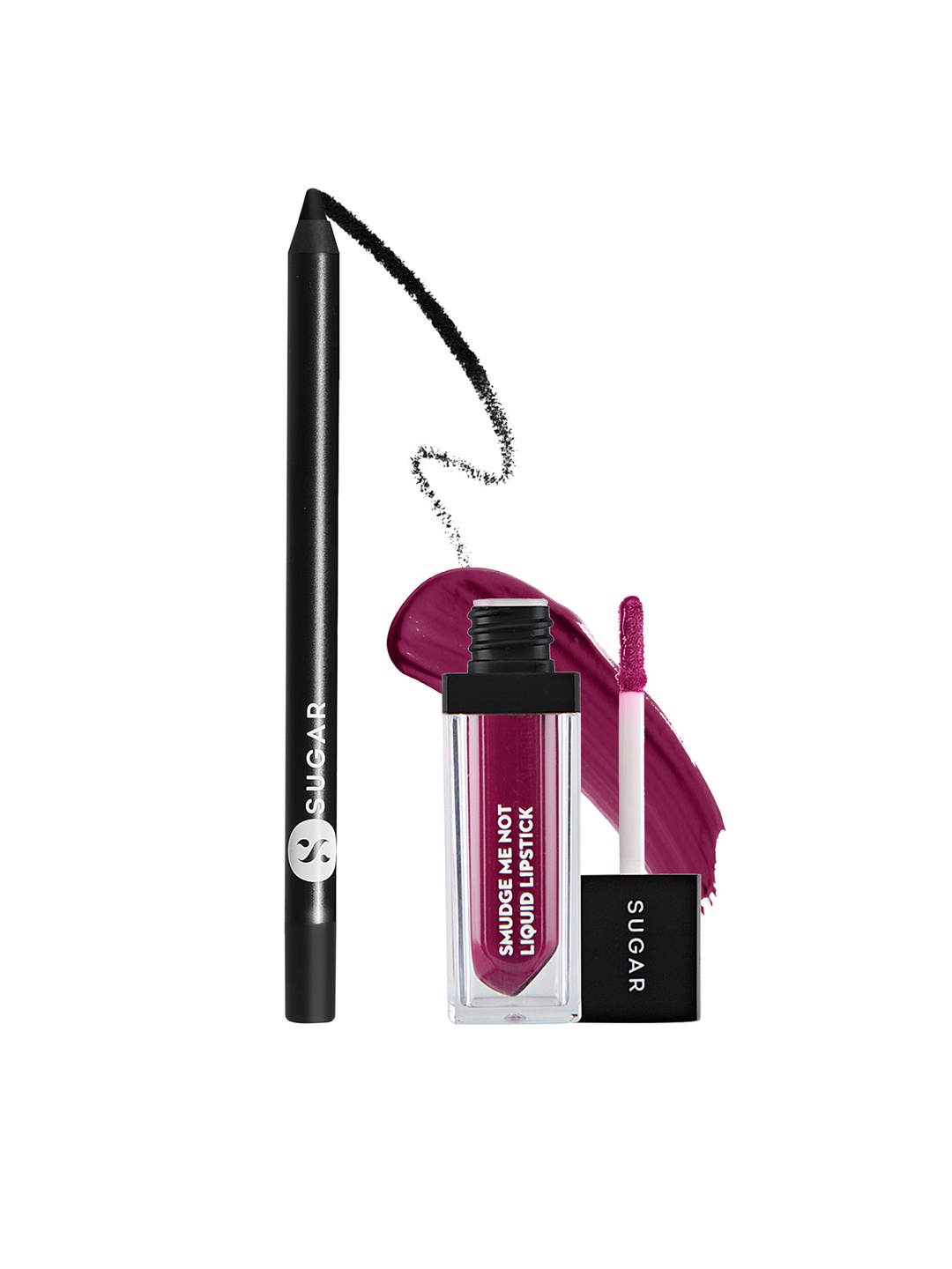 

SUGAR Set Of Smudge Me Not Liquid Lipstick - 08 & SOG Heavy Duty Kohl - 01, Black