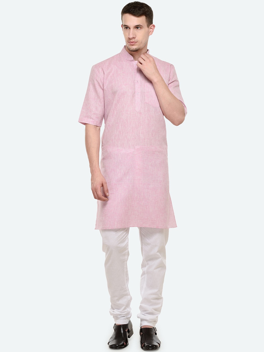 

RG DESIGNERS Men Pink Regular Kurta with Pyjamas