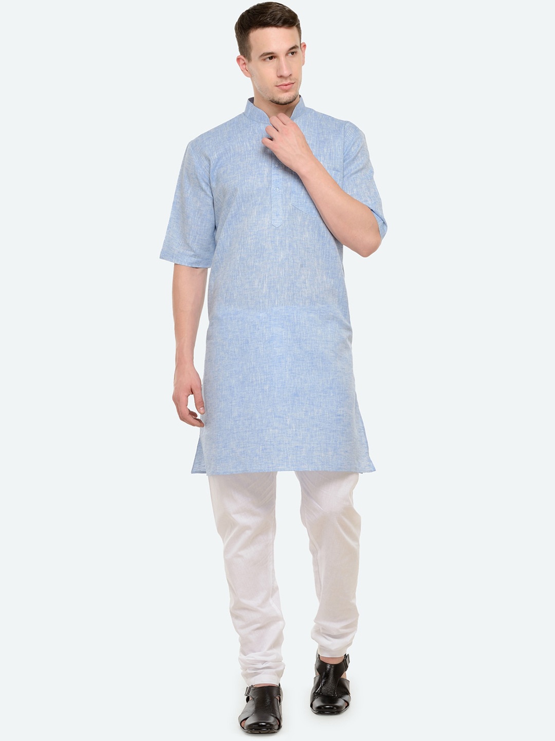 

RG DESIGNERS Men Blue Regular Kurta with Pyjamas